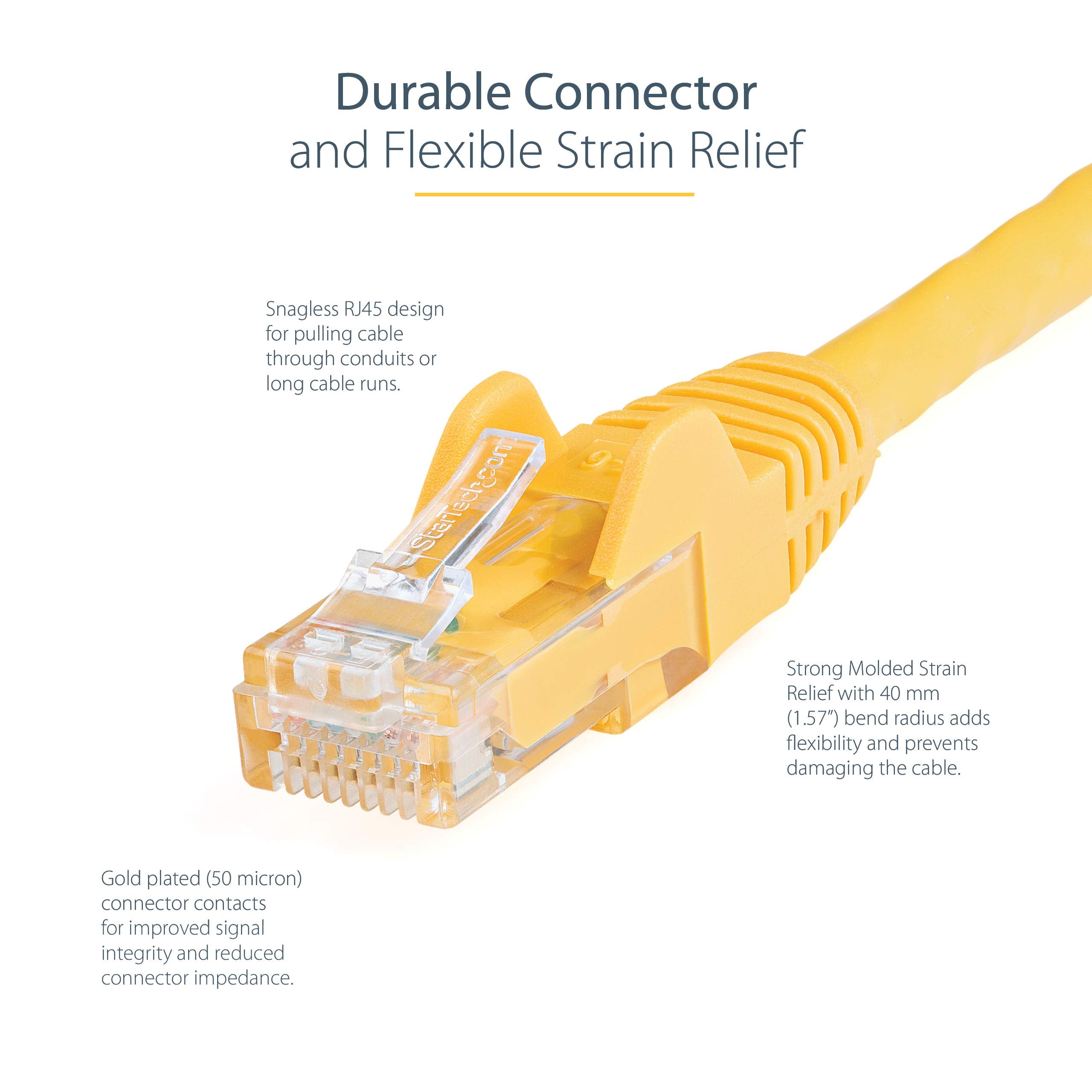 2m Yellow Snagless UTP Cat6 Patch Cable