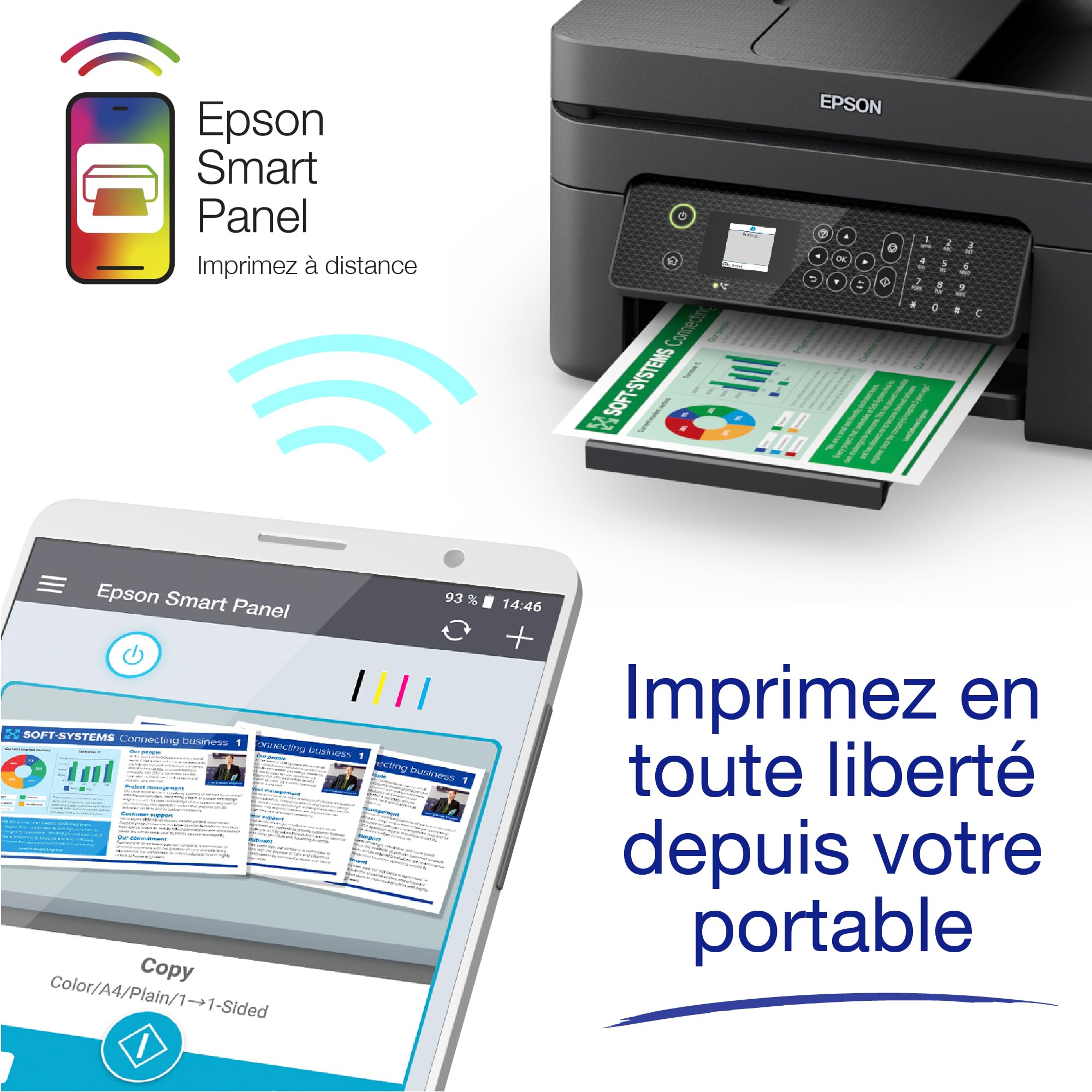 EPSON WorkForce WF-2930DWF MFP colour ink-jet 216x297mm A4 10ppm print 100 sheets USB 2.0 Wi-Fi