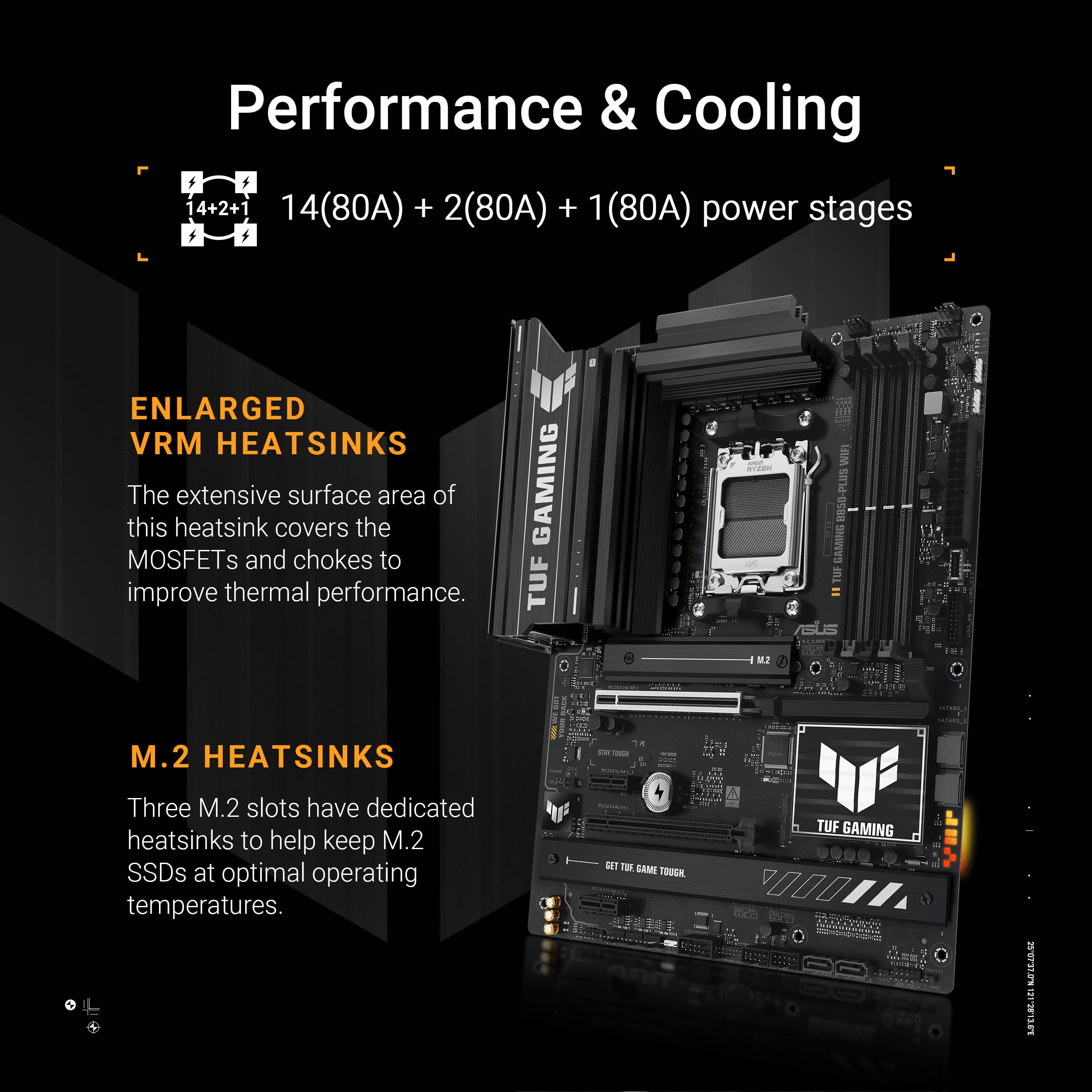 ASUS TUF GAMING B850-PLUS WIFI AM5 DDR5 ATX MB 1xHDMI 1xDP 3xM.2 4xSATA