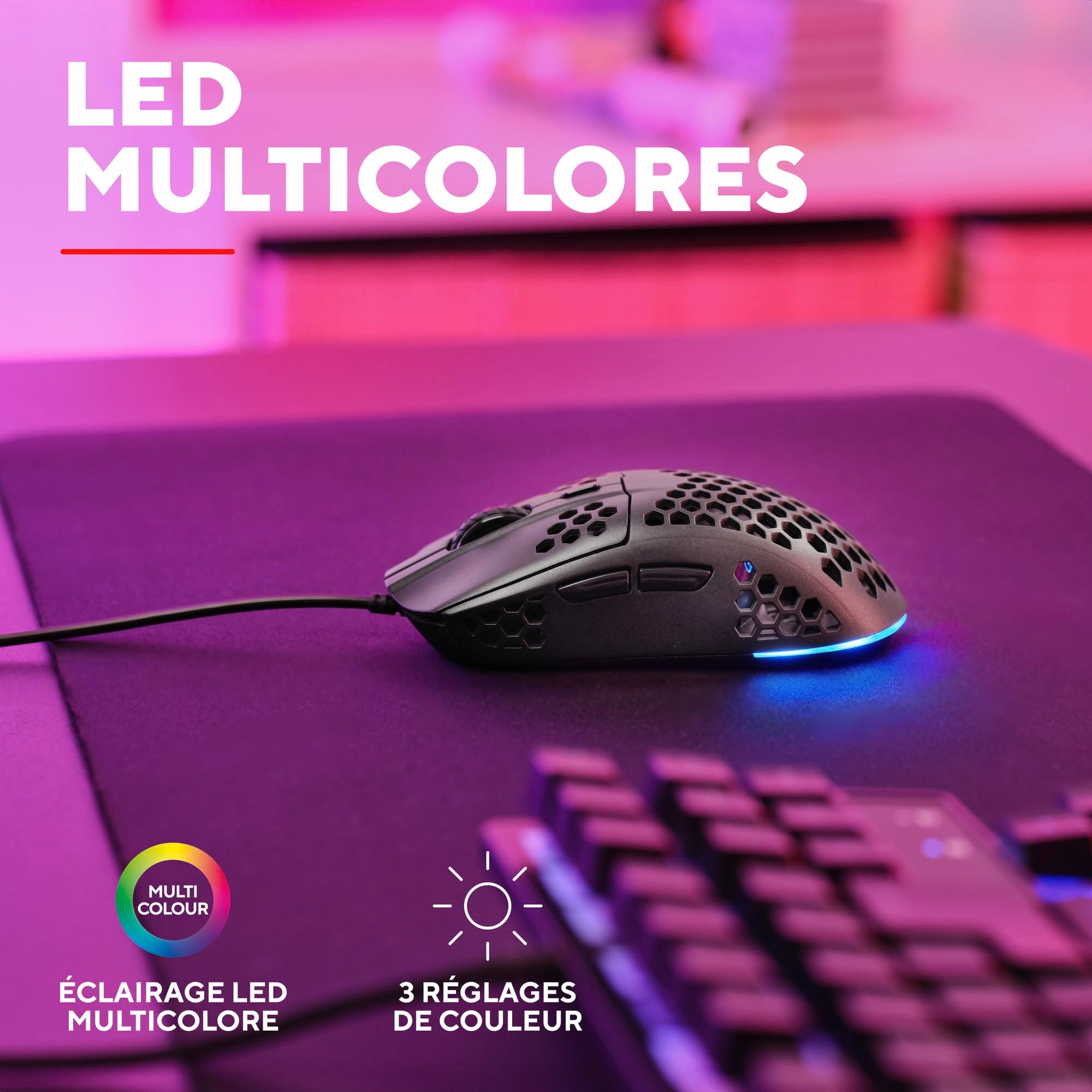 TRUST Souris gaming filaire HELOX ultra légére - Noire