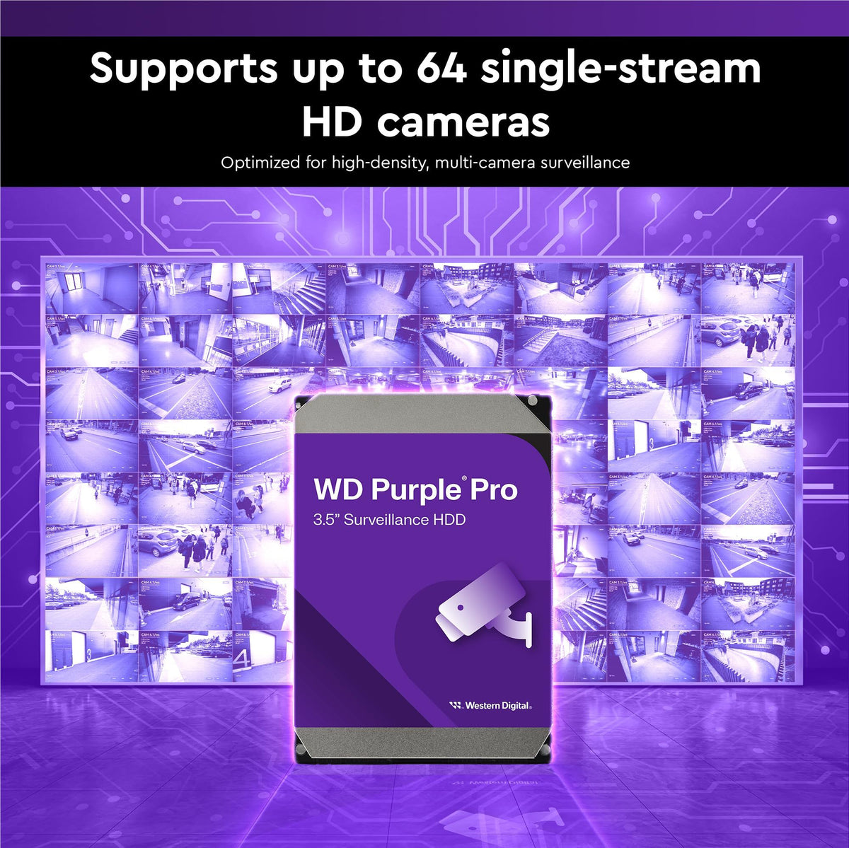 WD Purple Pro 12To SATA 6Gb/s HDD 3.5p internal 7200Tpm 256Mo Cache 24x7 Bulk