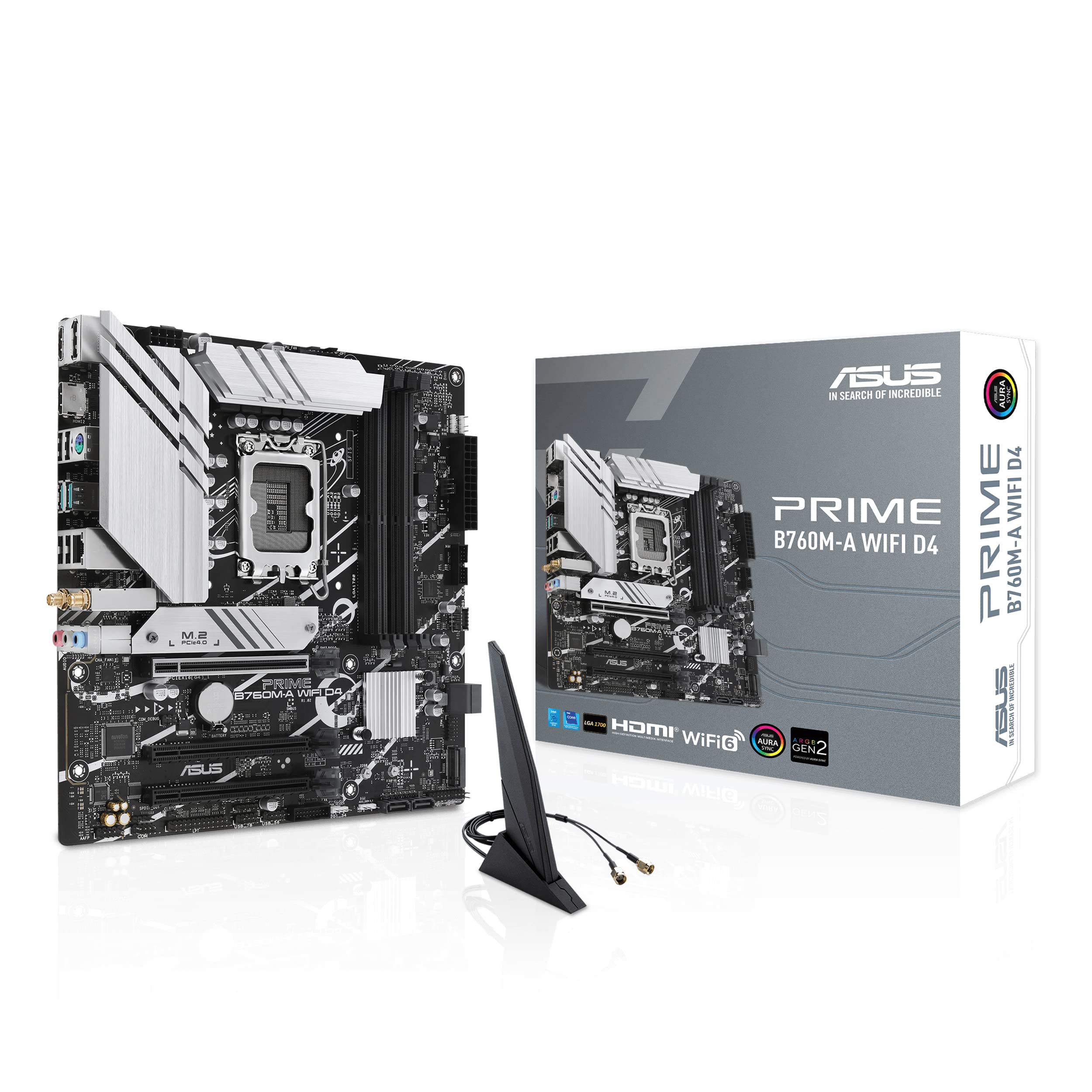 ASUS PRIME B760M-A WIFI D4 LGA 1700 4xDDR4 microATX 4xSATA MB 1xHDMI 2.1 1xDP 1.4 1xD-Sub 2xM.2