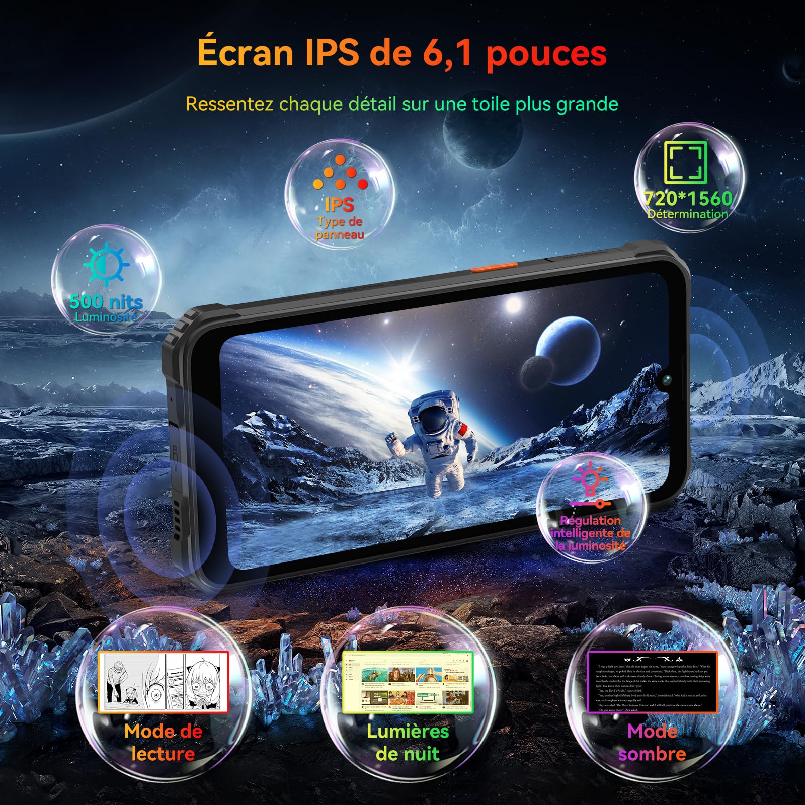 Blackview BV5300 Plus (Double Sim - Ecran de 6.1'' - 128 Go, 8 Go RAM) Noir