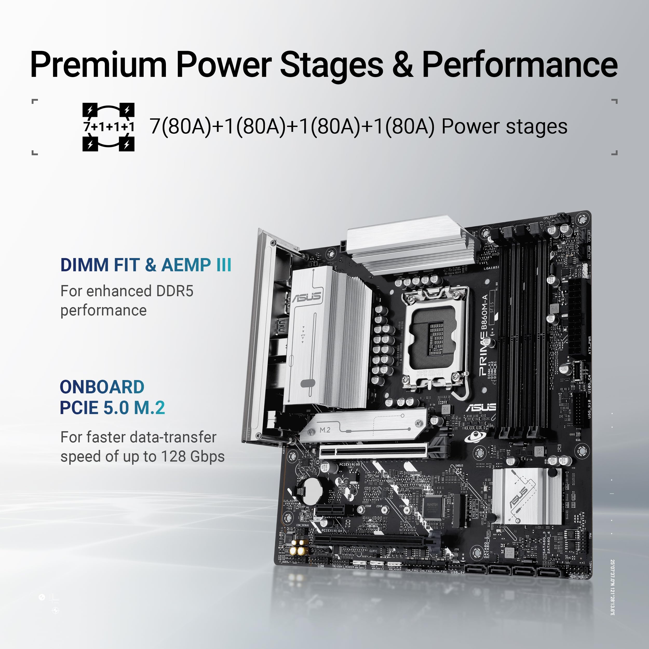 ASUS PRIME B860M-A-CSM LGA1851 DDR5 micro ATX MB 1xHDMI 2xDP 2xM.2 4xSATA
