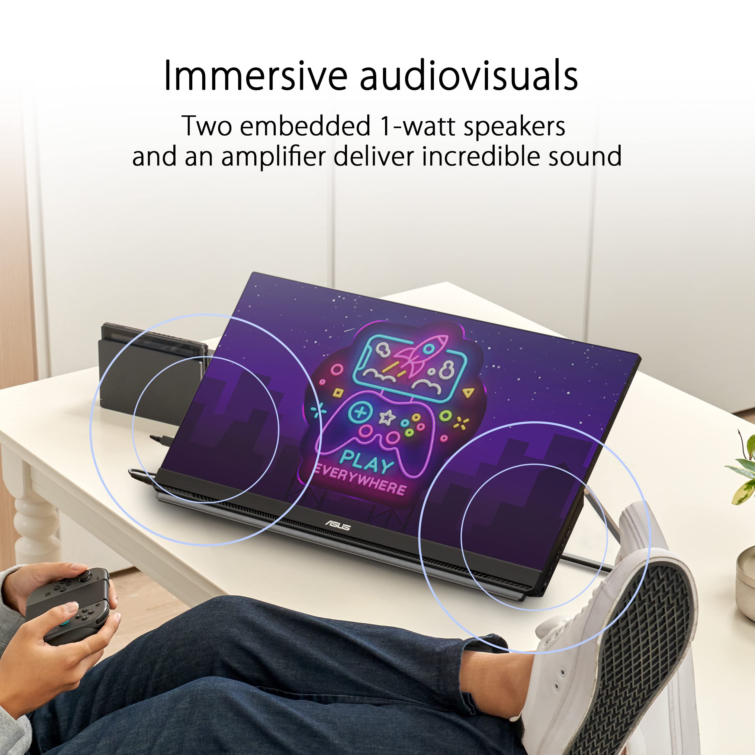 ASUS ZenScreen MB249C 24p portable Monitor Full HD 1920x1080 60W FreeSync IPS Panel 16:9 Speaker USB Type-C HDMI