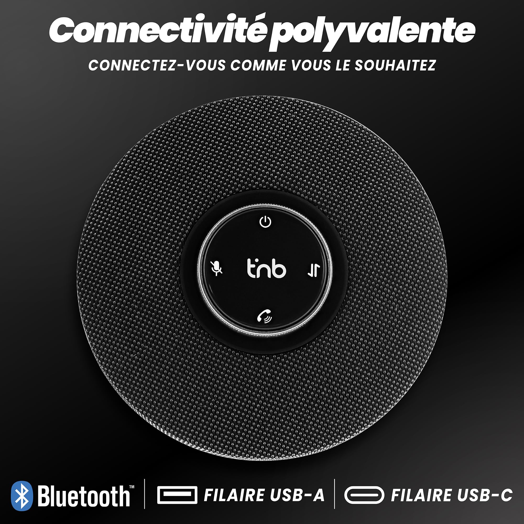 TNB High-quality Professional Wireless Speaker Bluetooth or Wired USB-A/USB-C Connection FULL DUPLEX Technology
