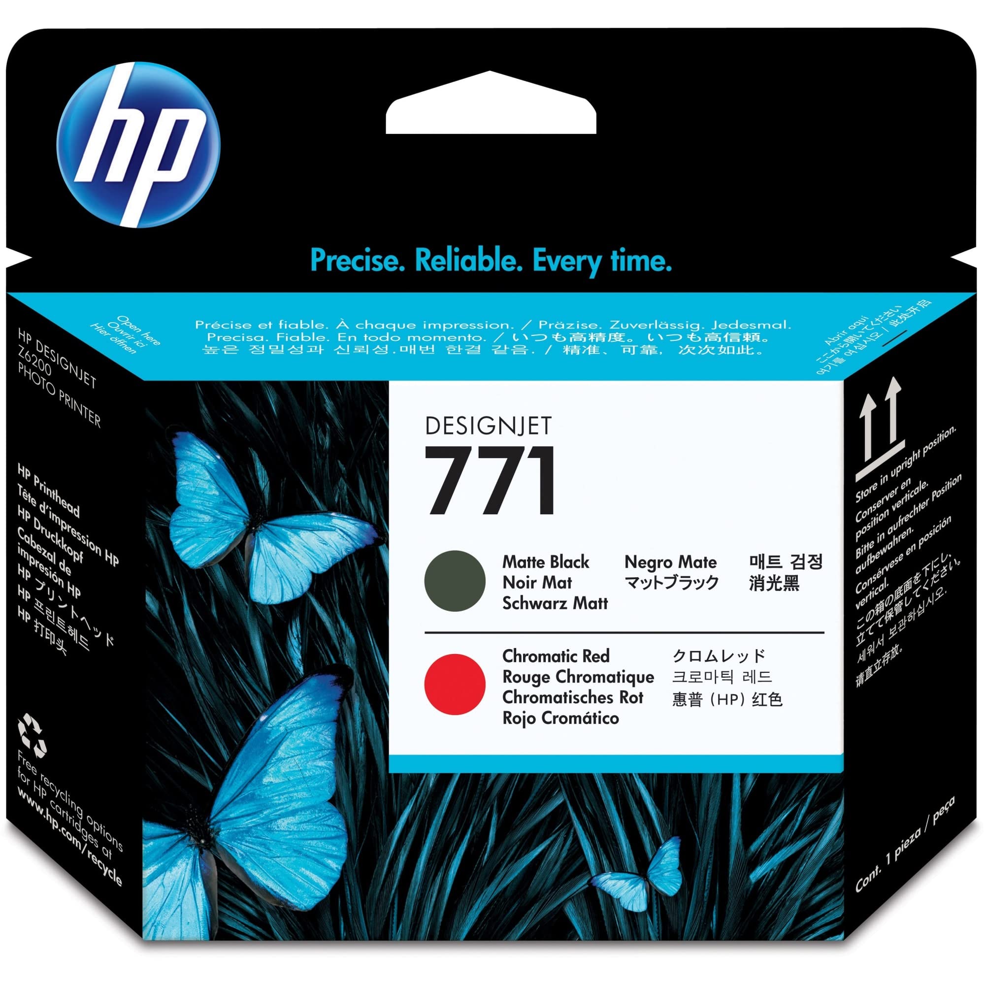HP 771 original printhead CE017A matte black and chromatic red standard capacity 1-pack