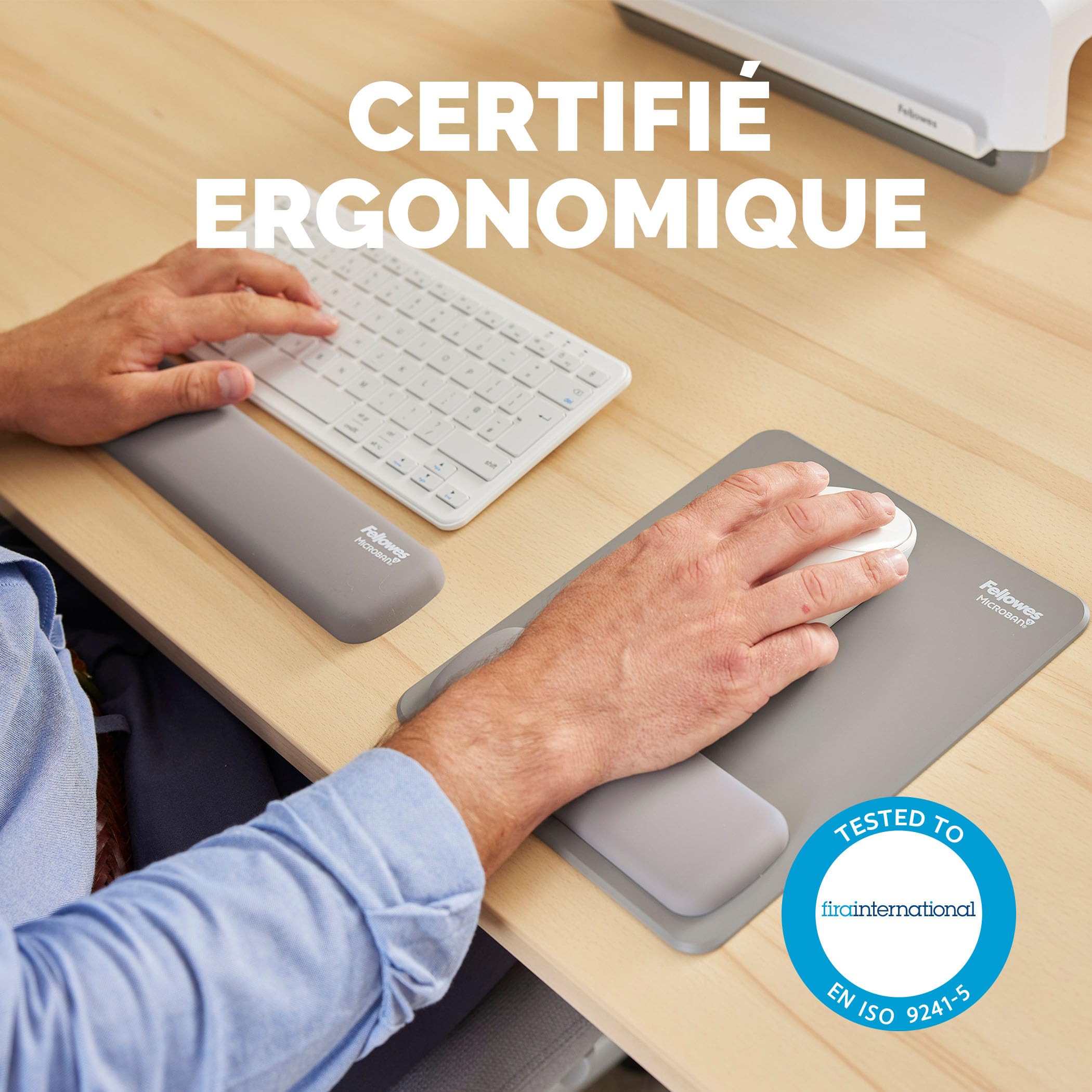 FELLOWES Repose-poignets clavier compact Breyta Gris