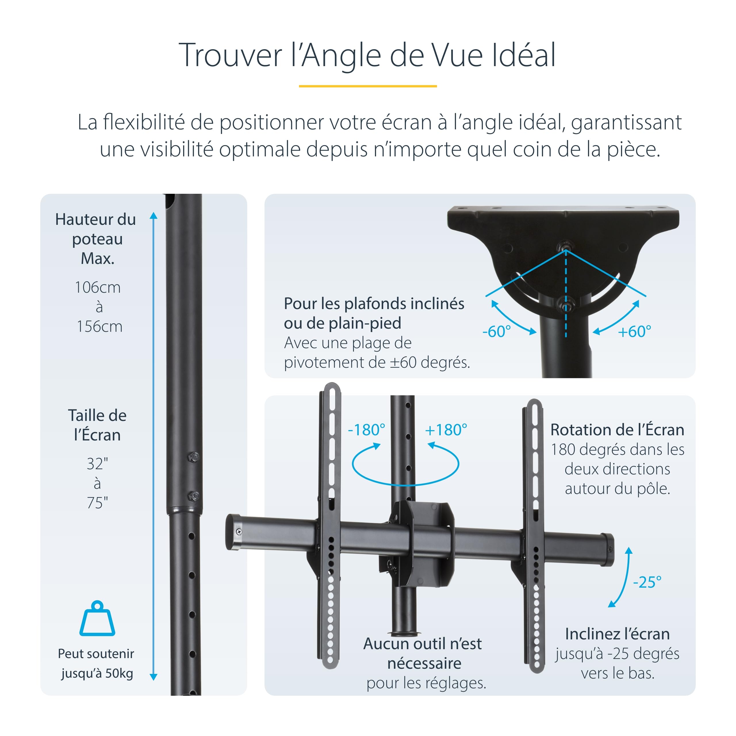TV Mount Ceiling - For 32"-70" TV