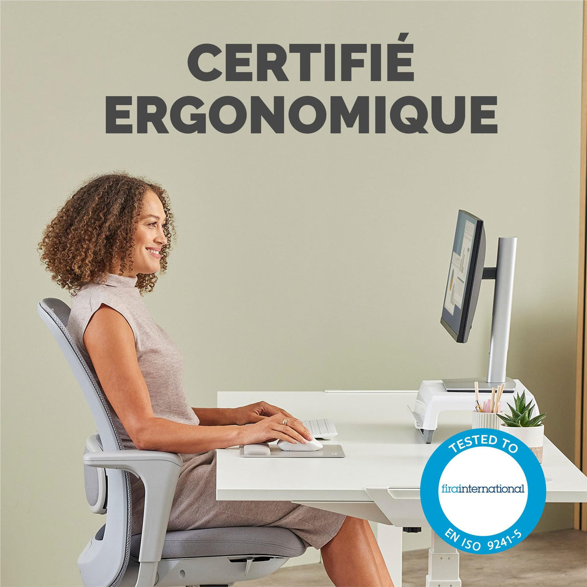 FELLOWES Tapis de souris repose-poignets Breyta SABLE
