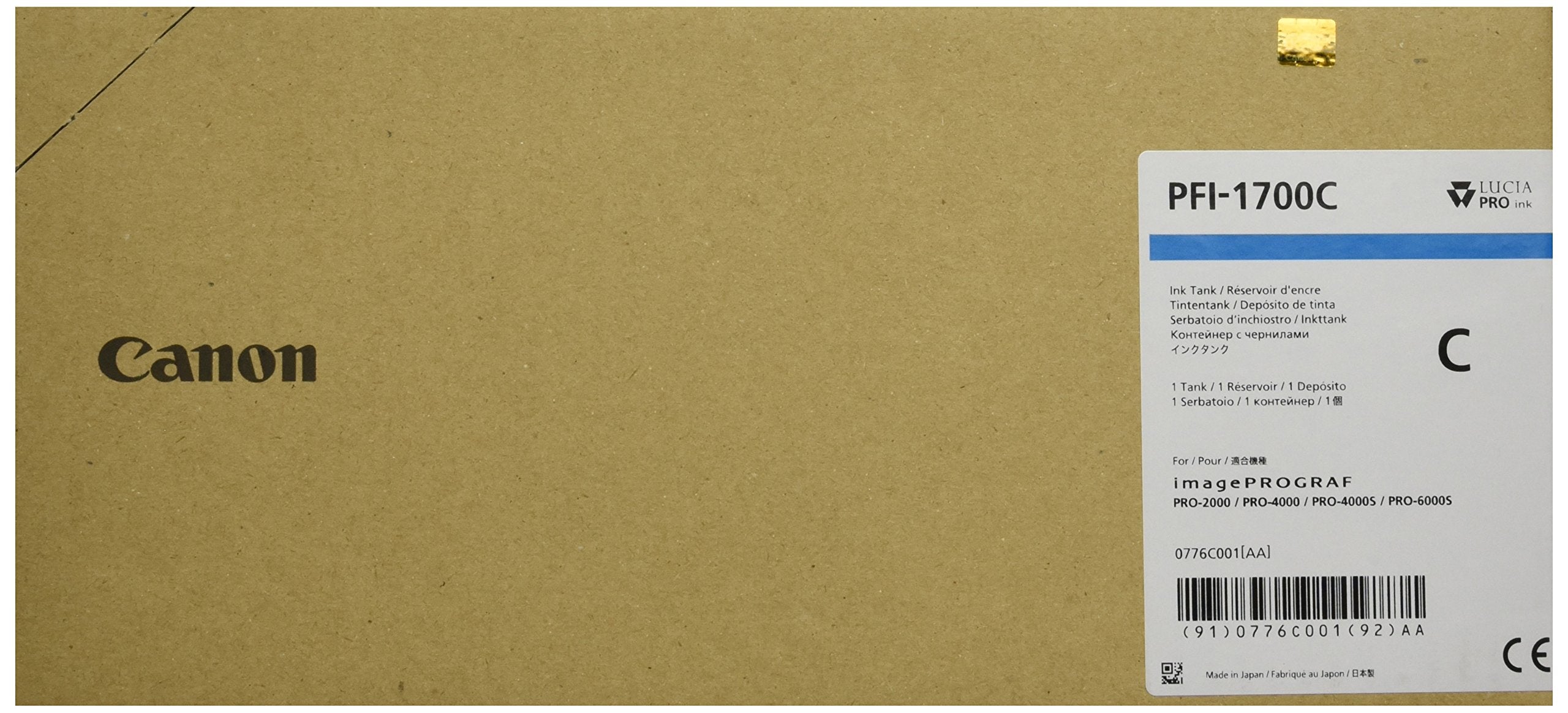 CANON Cartouche encre PFI-1700 Cyan 700 ML PRO 2000-4000