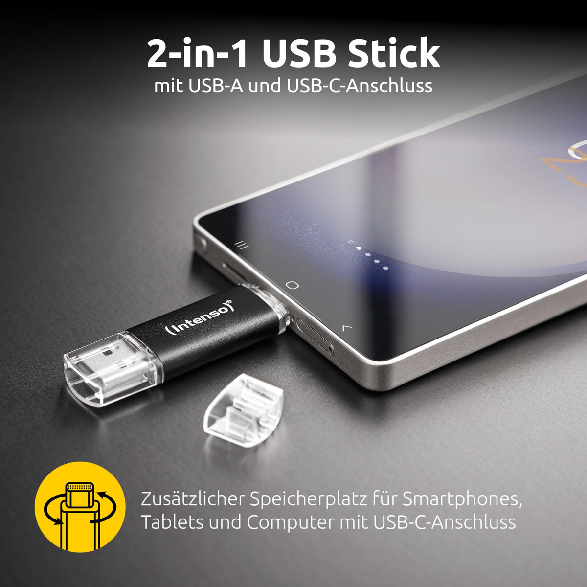 INTENSO Clé USB  3.2 Twist Line - 128 Go Type-C et Type-A