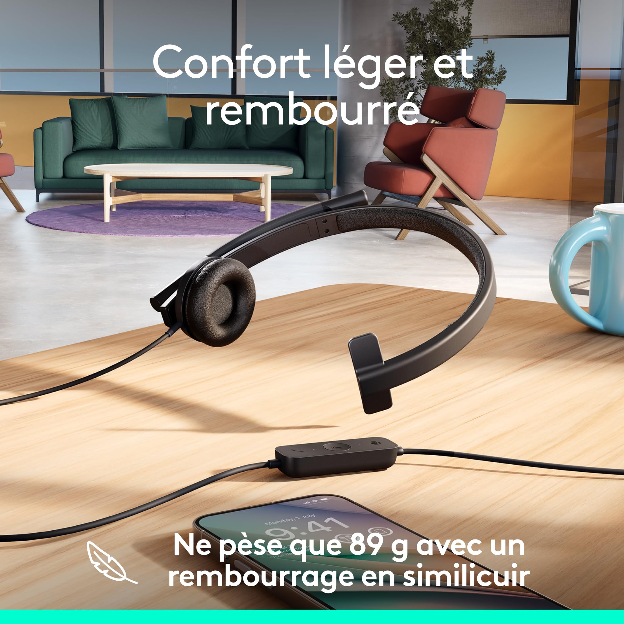 LOGITECH H570e Mono Teams version Headset Black