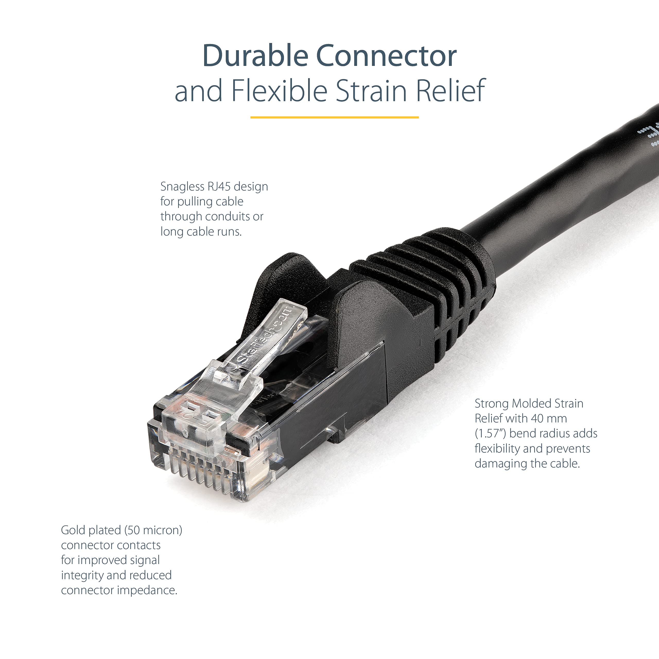 2m Black Snagless Cat6 UTP Patch Cable