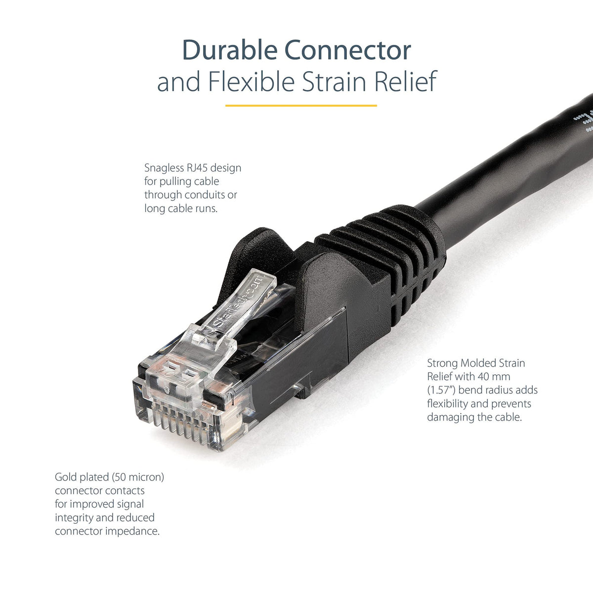 3m Black Snagless Cat6 UTP Patch Cable