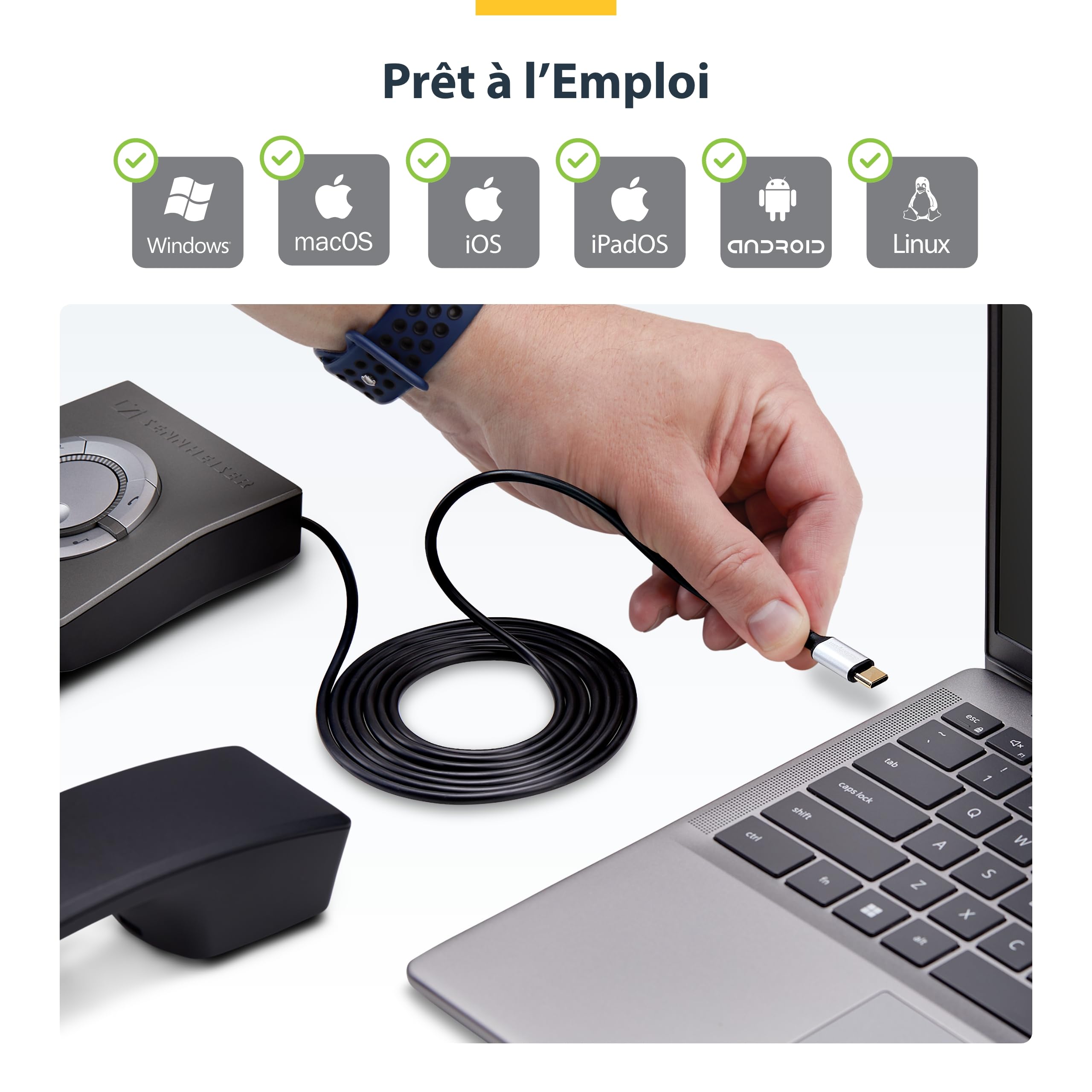 USB-C to RJ9 Adapter for Handset/Headset