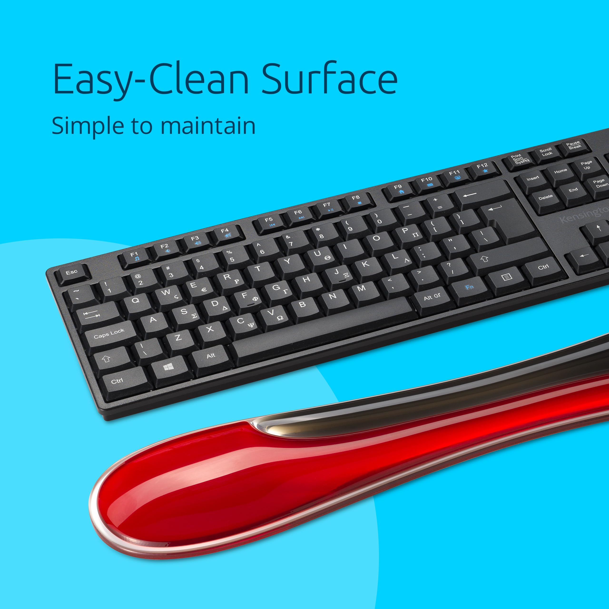 Slim Duo Gel Keyboard Wrist Rest - Red
