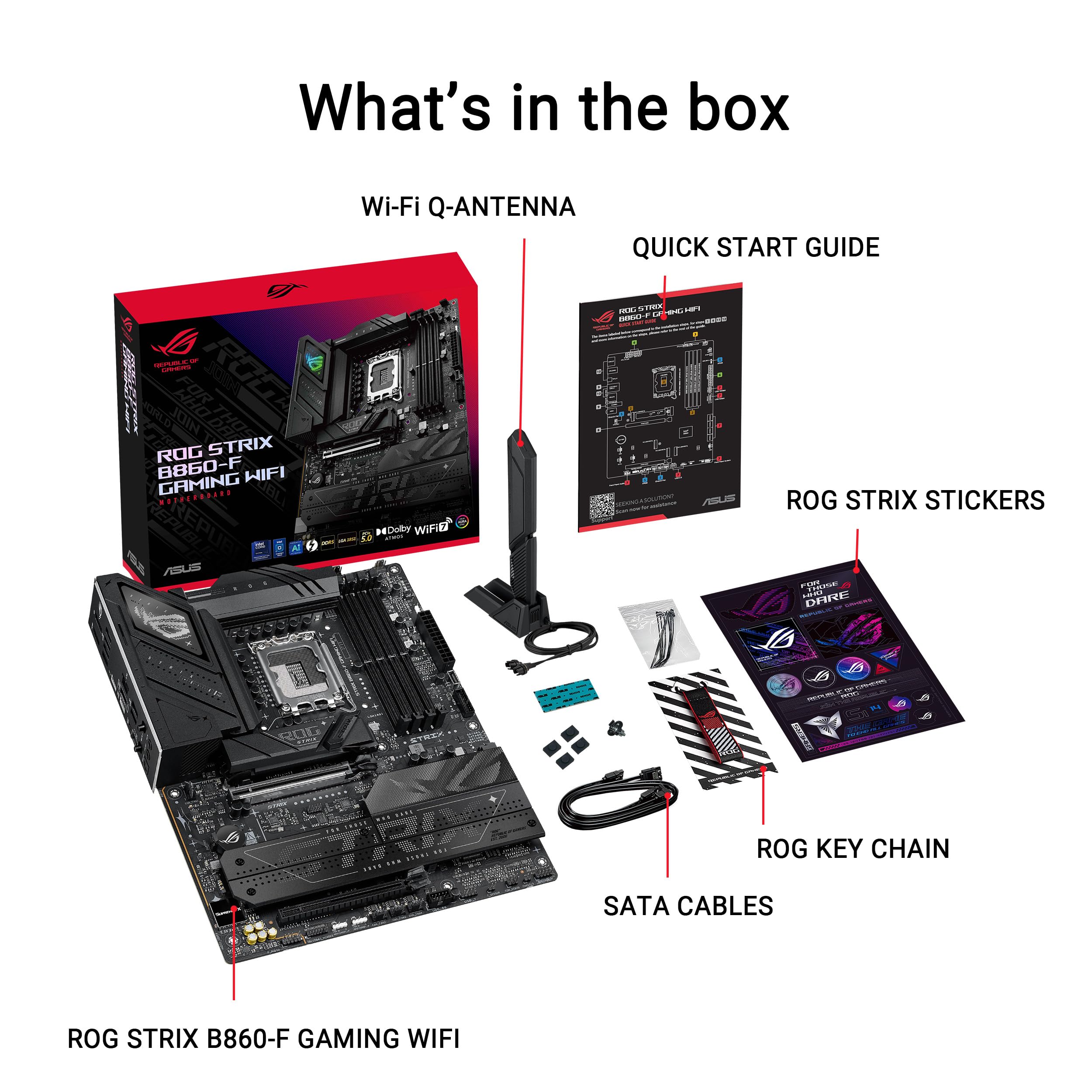 ASUS ROG STRIX B860-F GAMING WIFI LGA1851 DDR5 ATX MB 1xHDMI 1xDP 4xM.2 4xSATA
