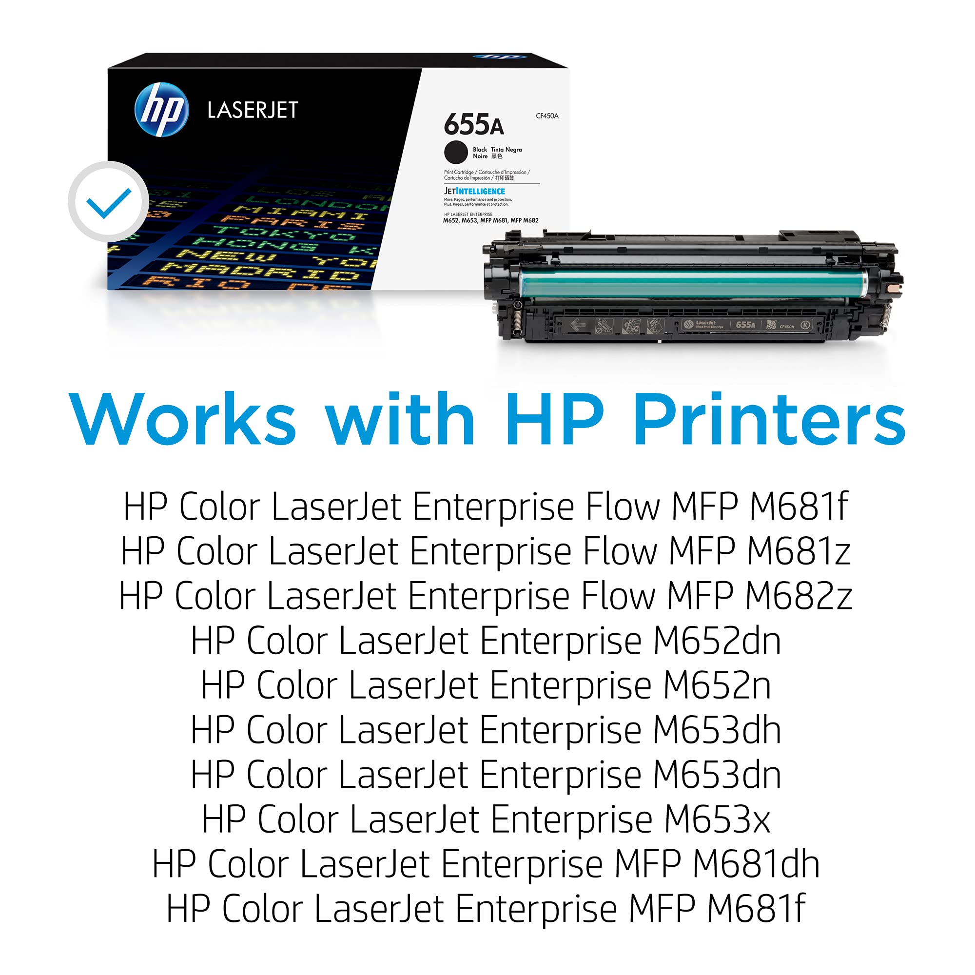 HP 655A original LaserJet Toner cartridge CF450A Black