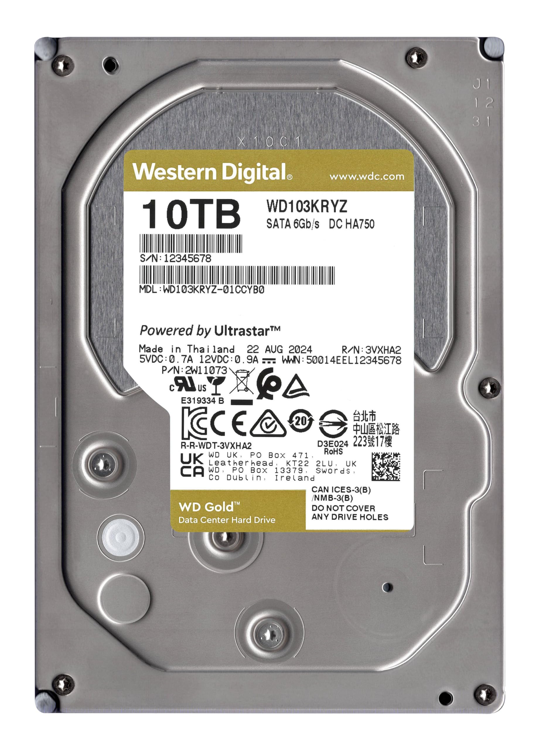 WD Gold 10To SATA 6Gb/s 3.5p HDD