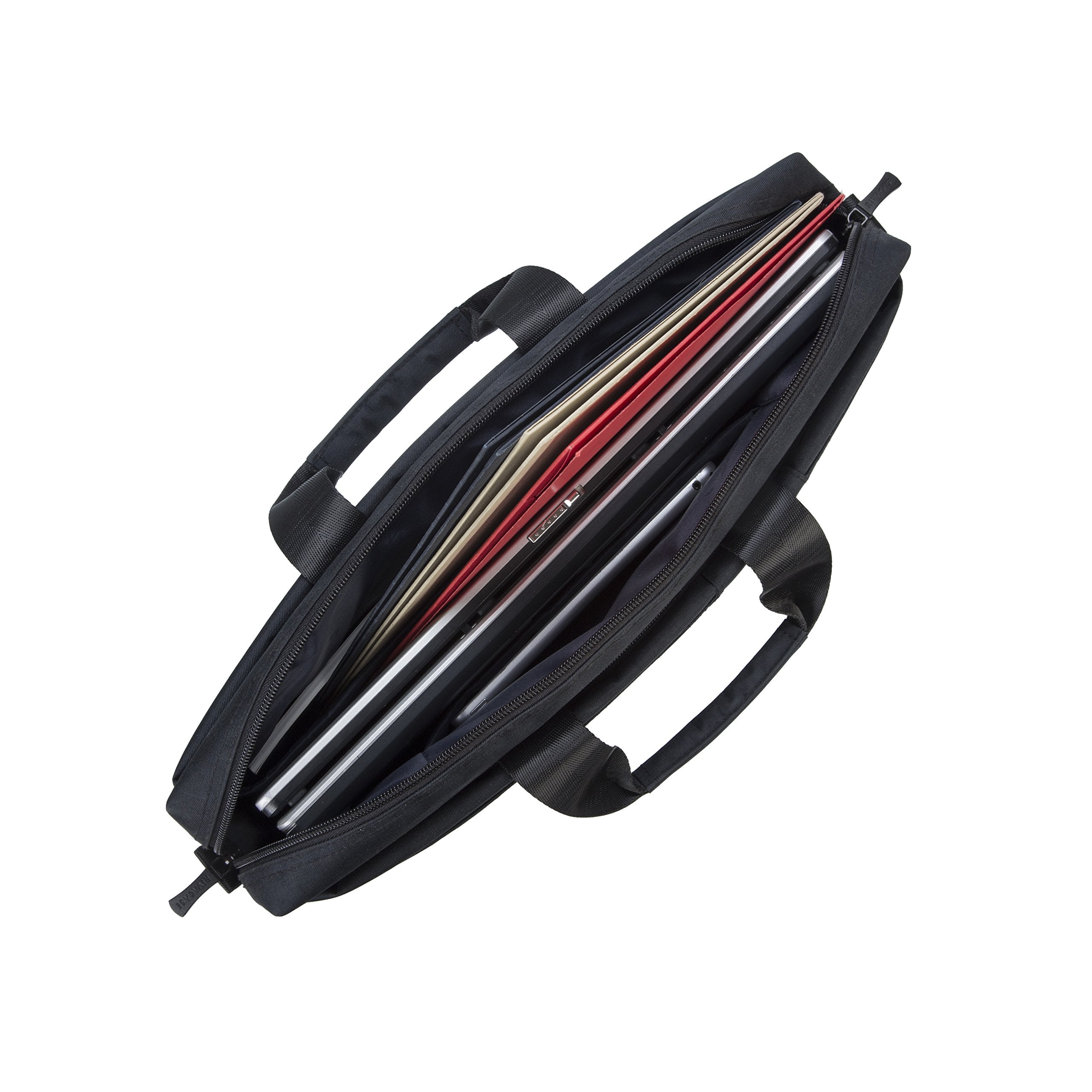 Sacoche business 5 poches 15,6", Polyester ECO  noir chambré