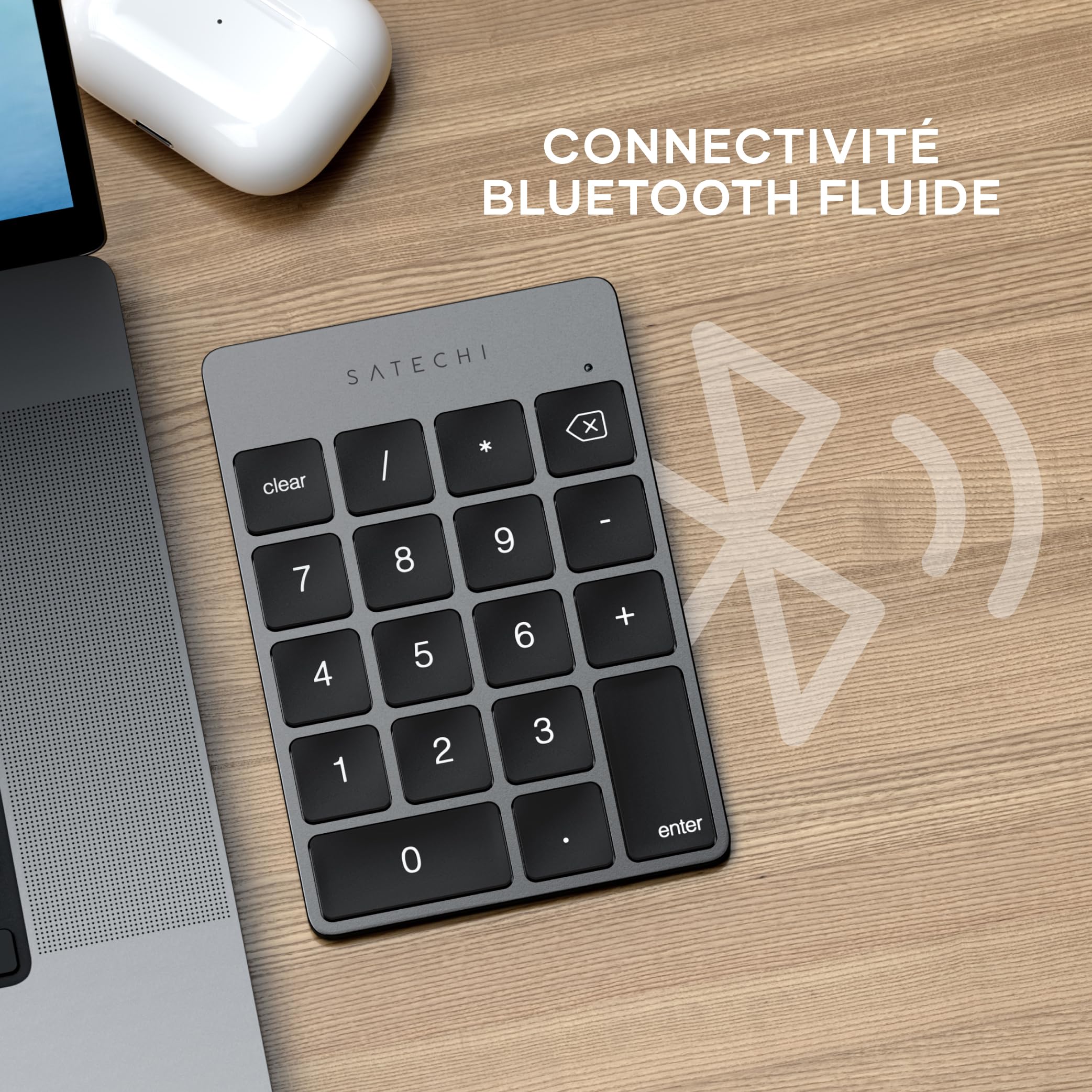 ALUMINUM RECHARGEABLE BT KEYPAD SPACE GR