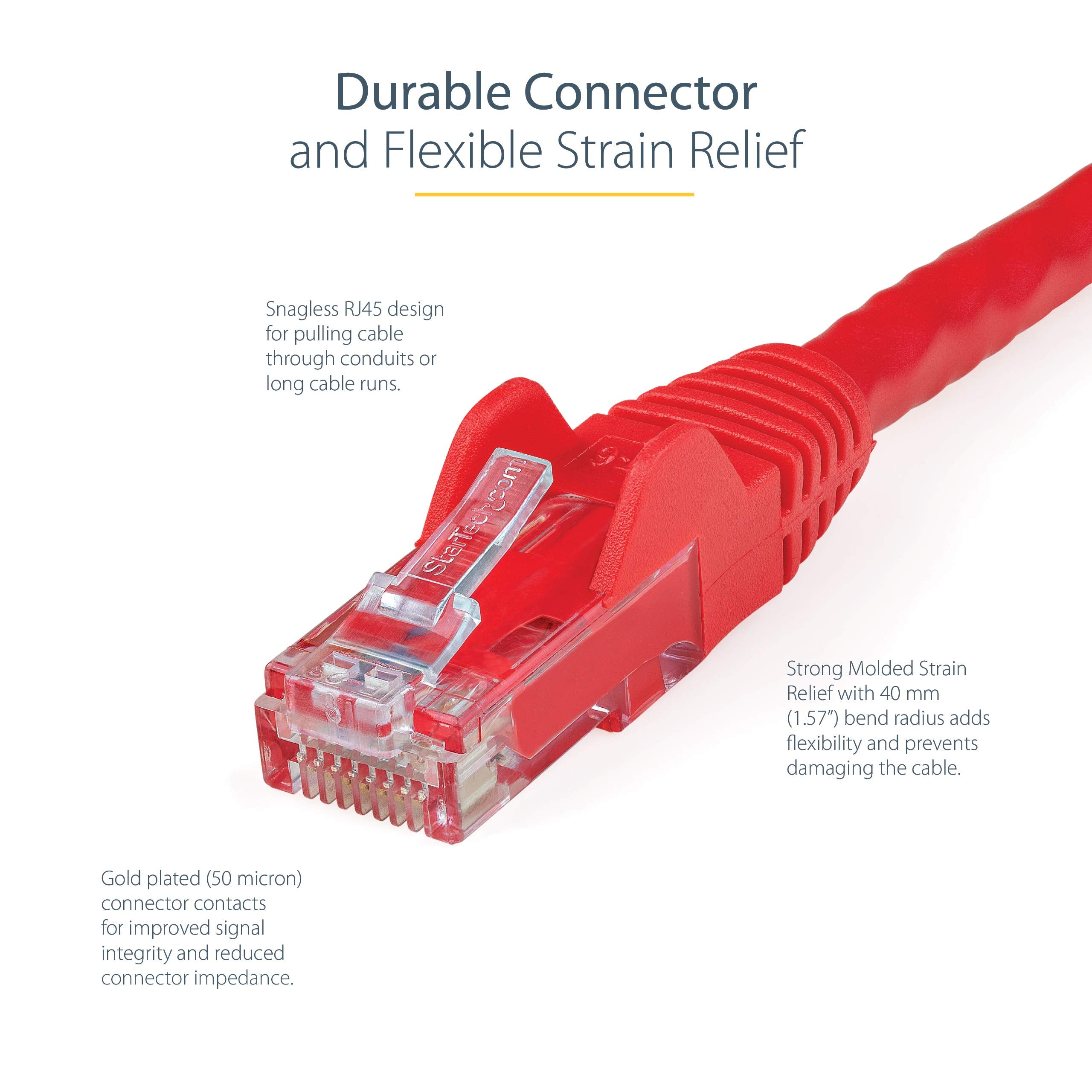 5m Red Snagless UTP Cat6 Patch Cable