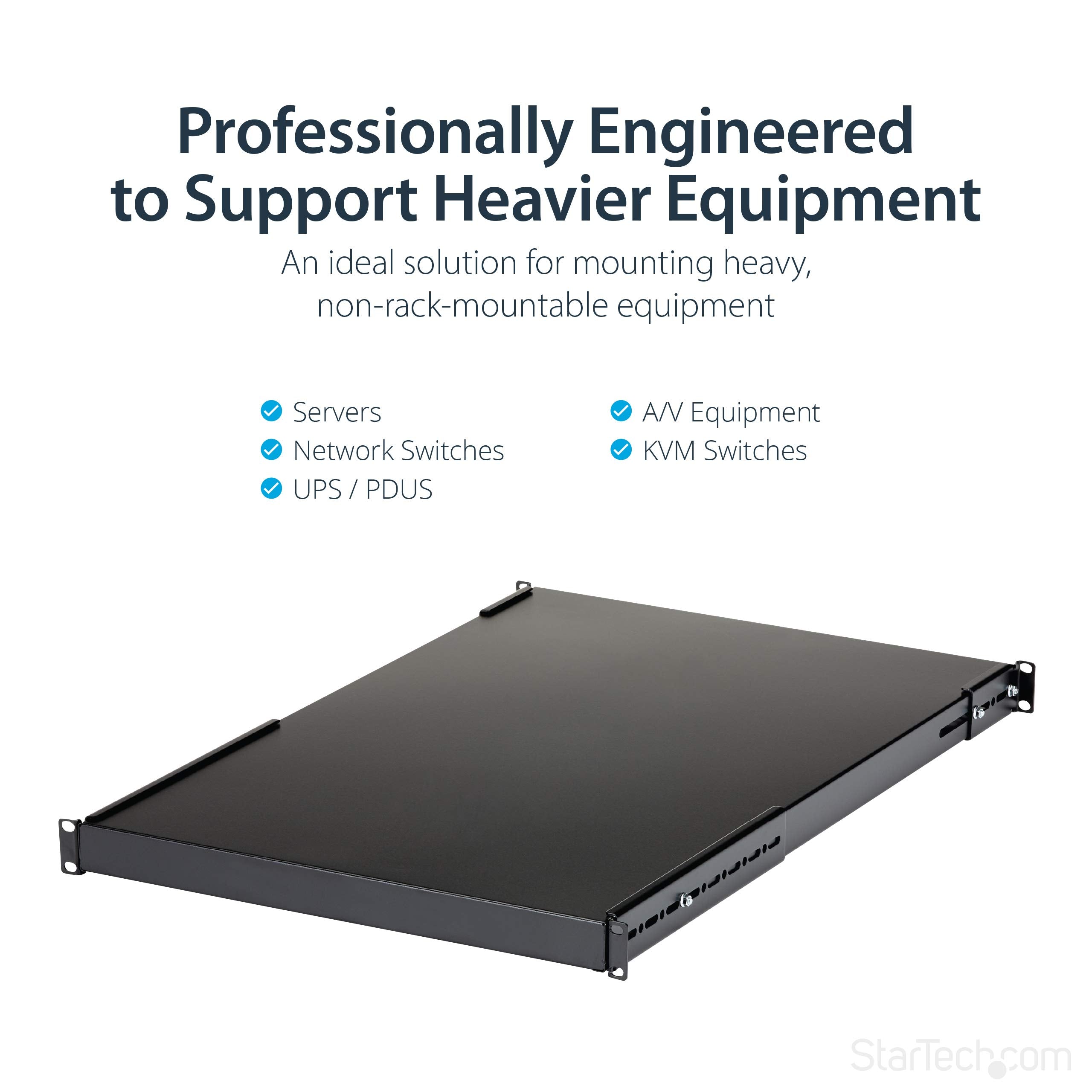 1U Adjustable Depth Rack Mount Shelf