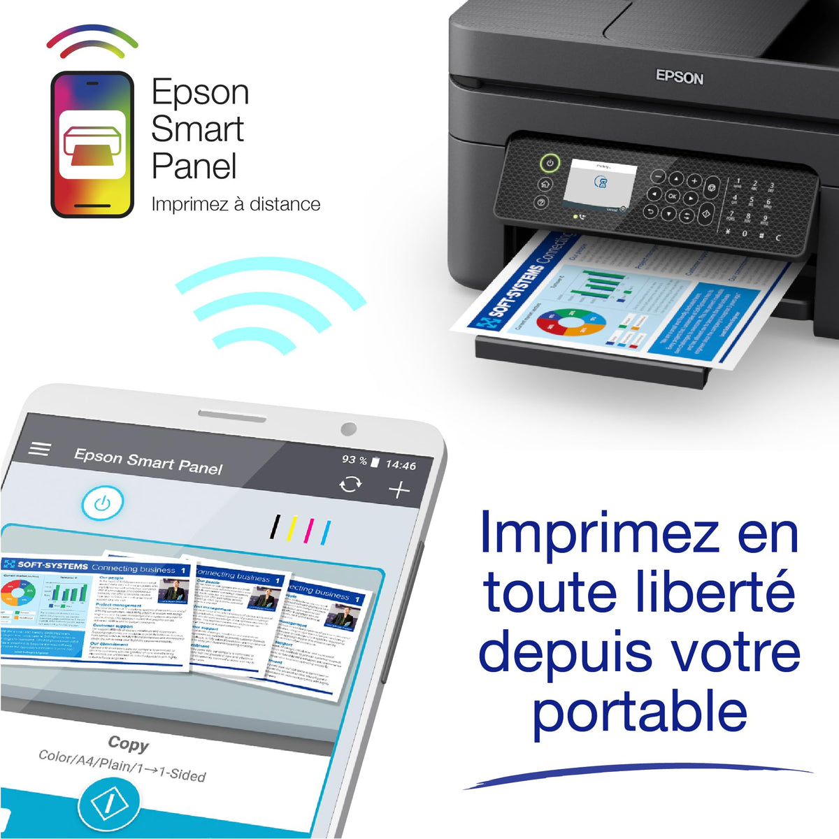 EPSON WorkForce WF-2950DWF MFP colour ink-jet 216x297mm A4 10ppm print 100 sheets USB 2.0 Wi-Fi