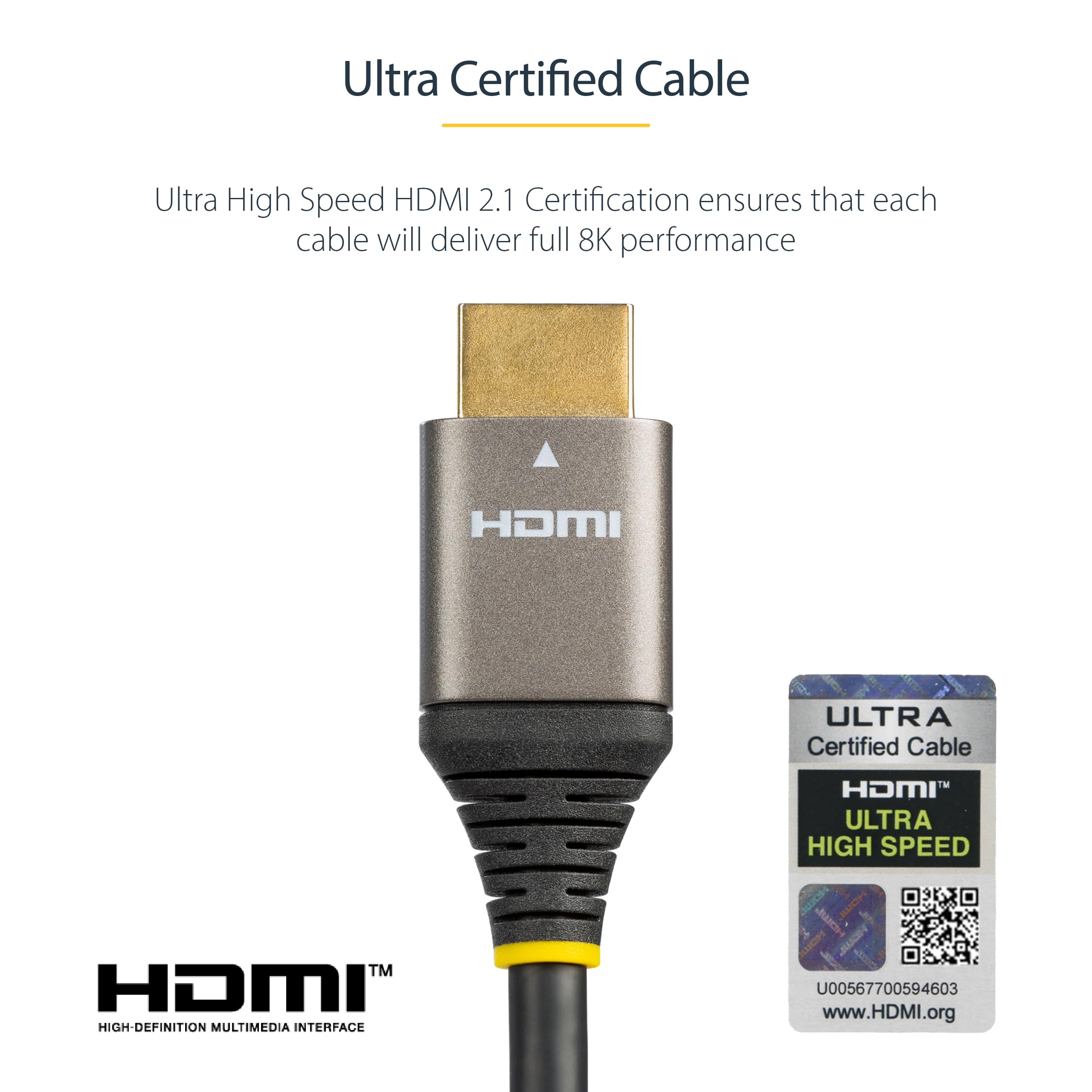 3ft 1m Certified HDMI 2.1 Cable - 8K/4K