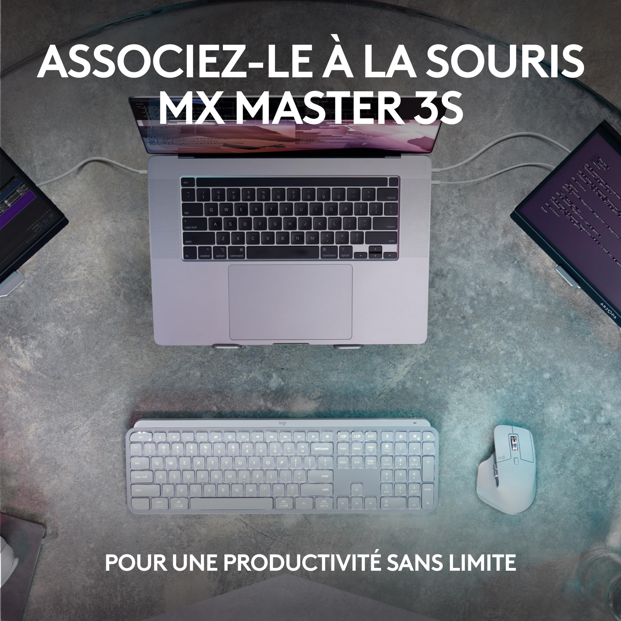 LOGITECH MX Keys S - PALE GREY - (FRA) - BT - N/A - CENTRAL-419