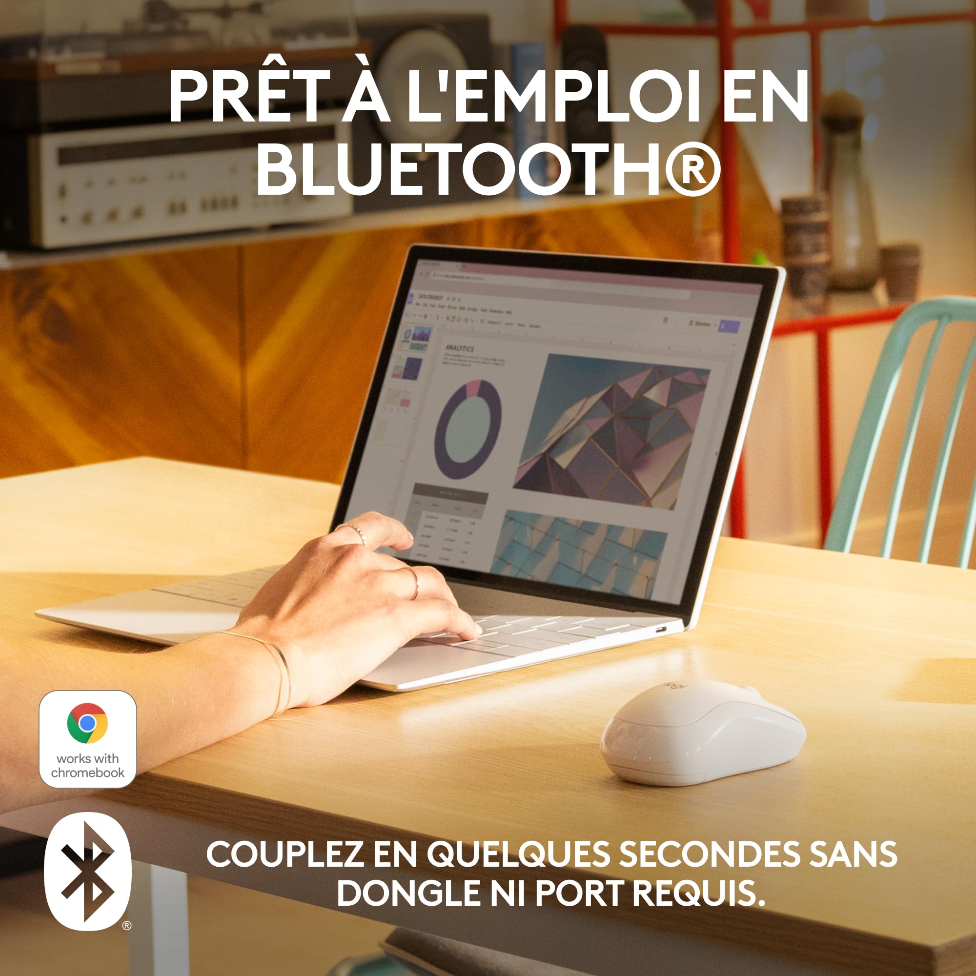 LOGITECH M240 Silent Mouse right and left-handed optical 3 buttons wireless Bluetooth off-white