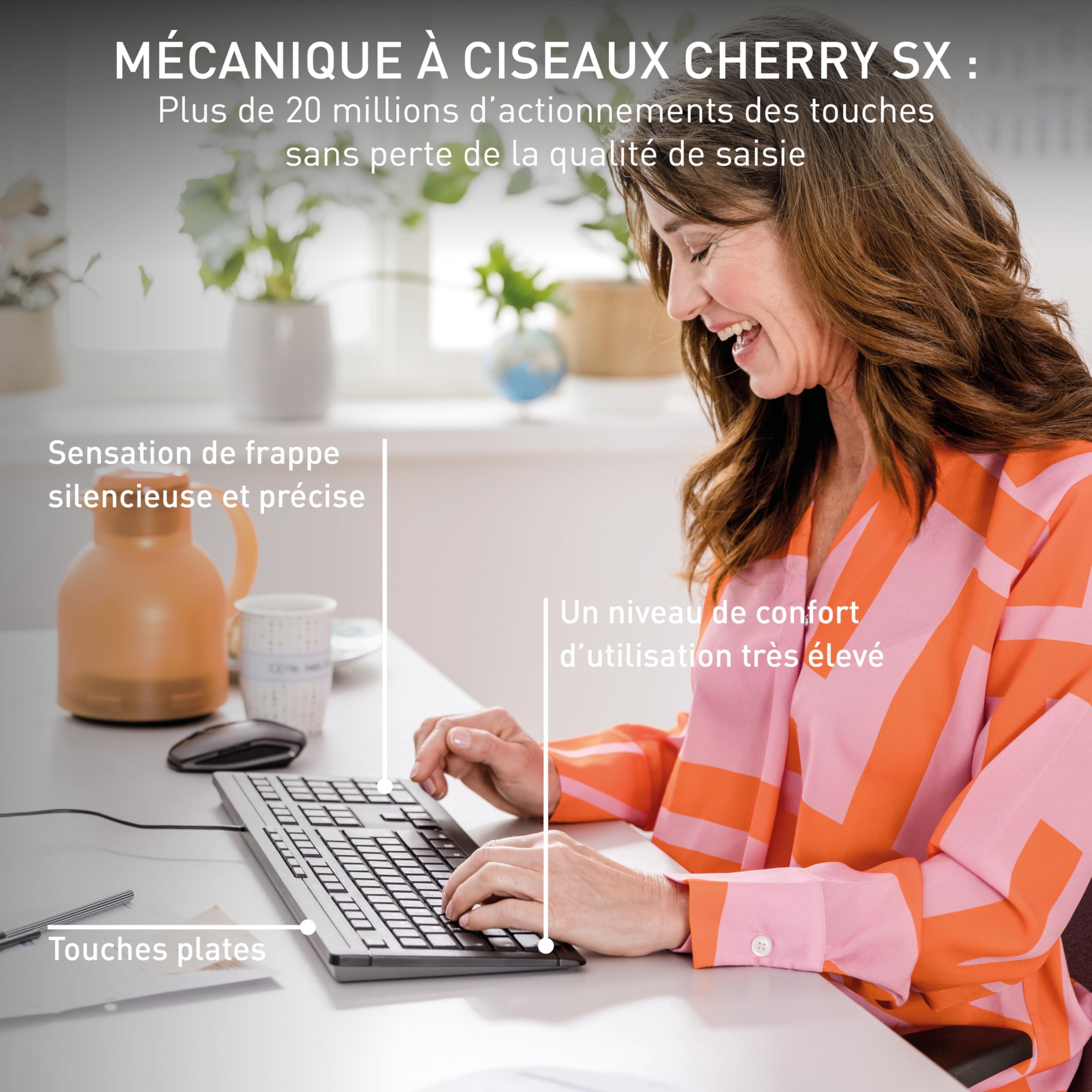 CHERRY Clavier STREAM KEYBOARD USB noir AZERTY (BE)