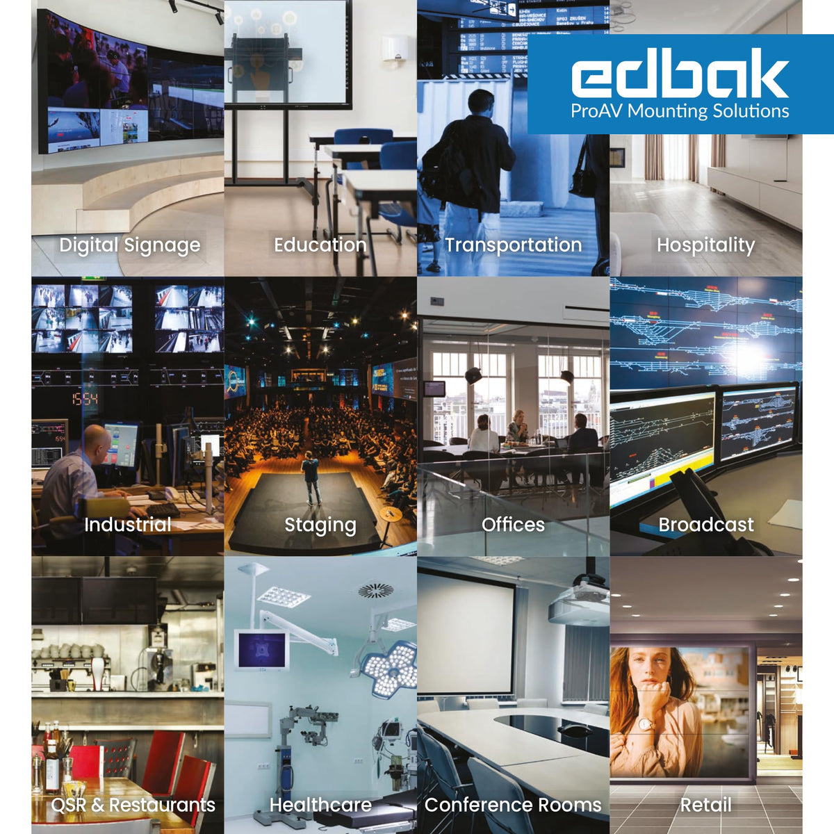"Edbak 42""-75"" Fixed Wall Mount. Weight capacity 80 kg. 600x400 VESA"