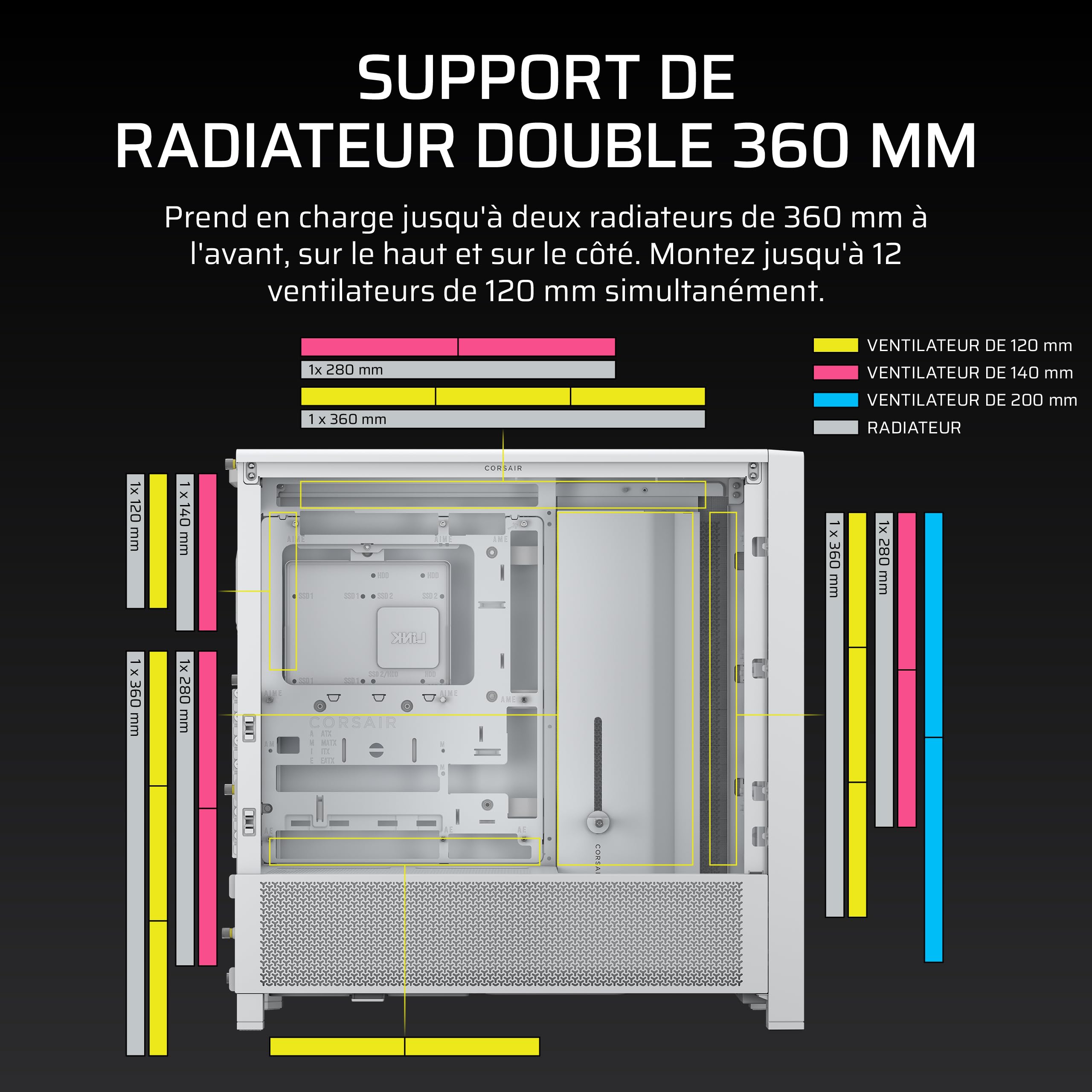 Corsair FRAME 4000D Midi Tower Blanc