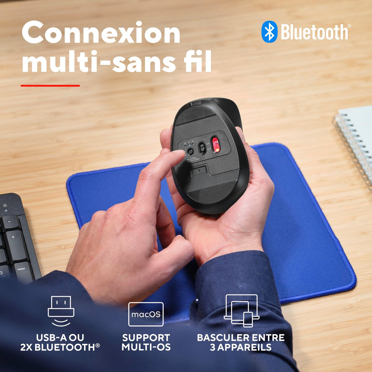 TRUST Souris egonomique BAYO+ sans fil - Noire