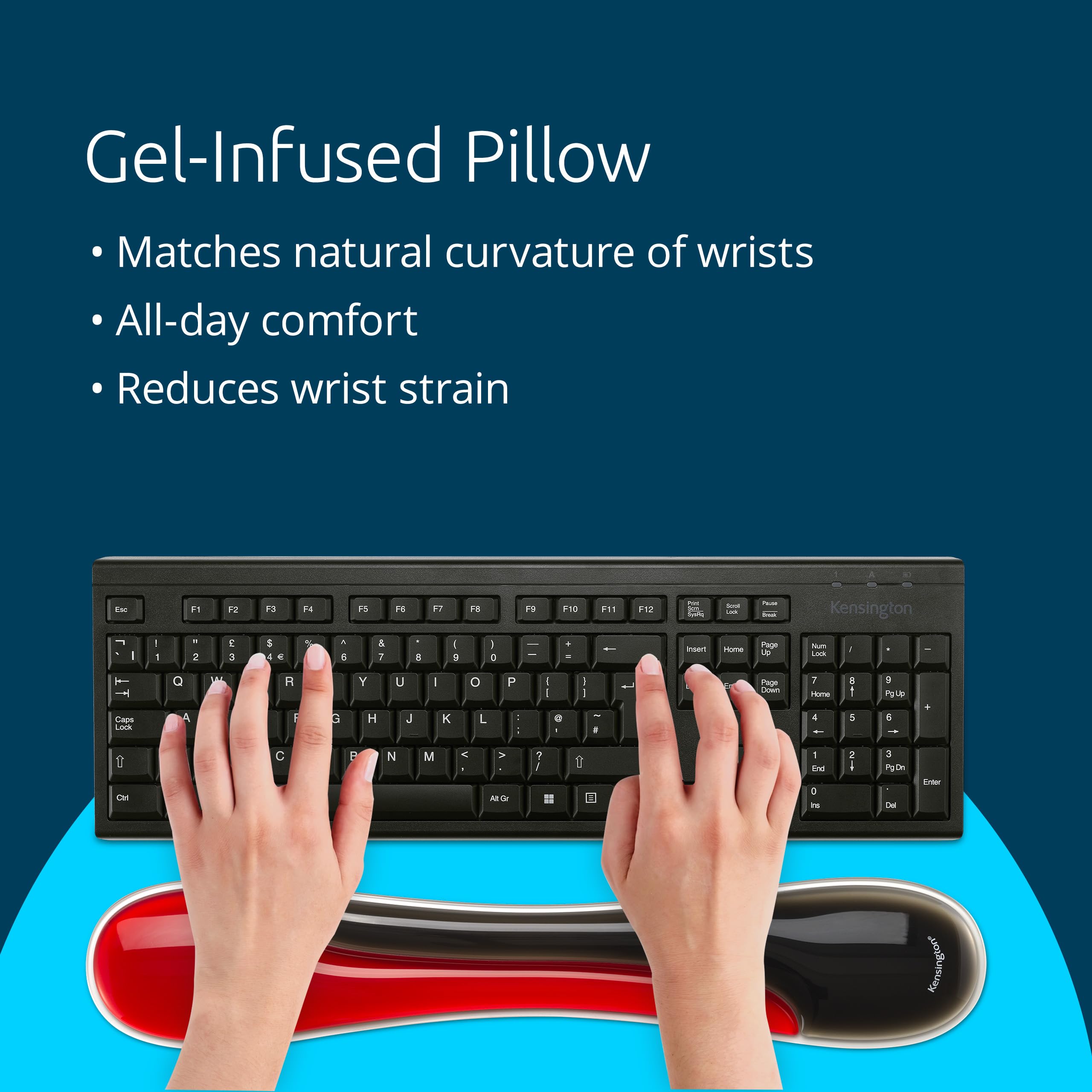 Slim Duo Gel Keyboard Wrist Rest - Red