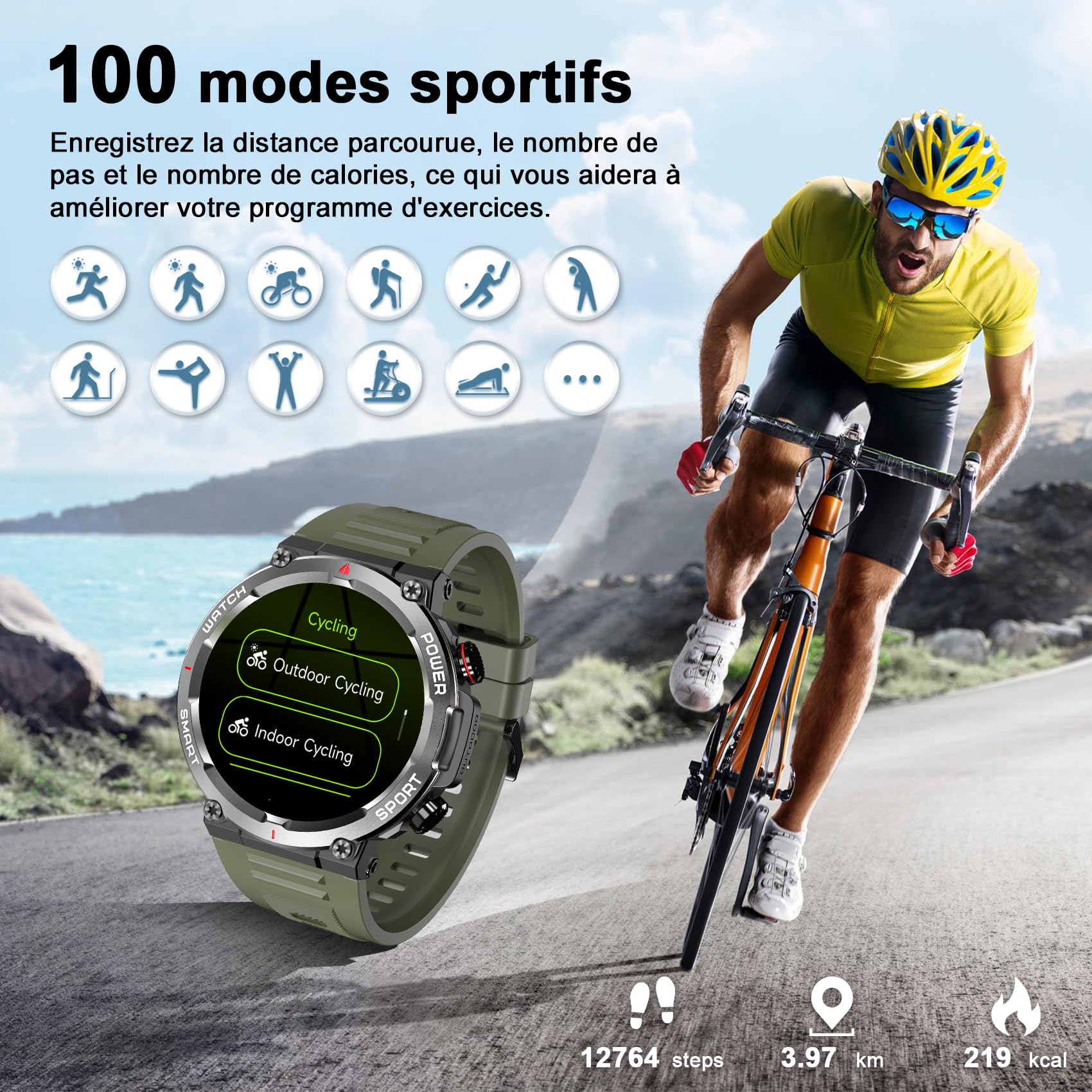 Blackview W50 (Montre Connectée - 1.39'' - Microphone intégré) Vert