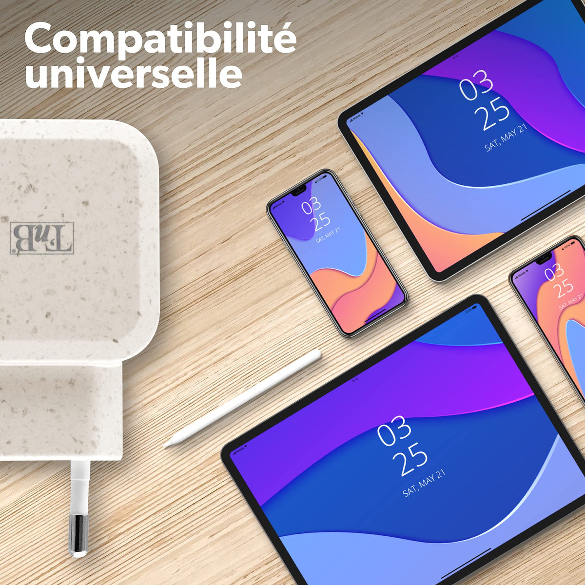 TNB USB Eco-friendly Wall Charger 2.4A Sand