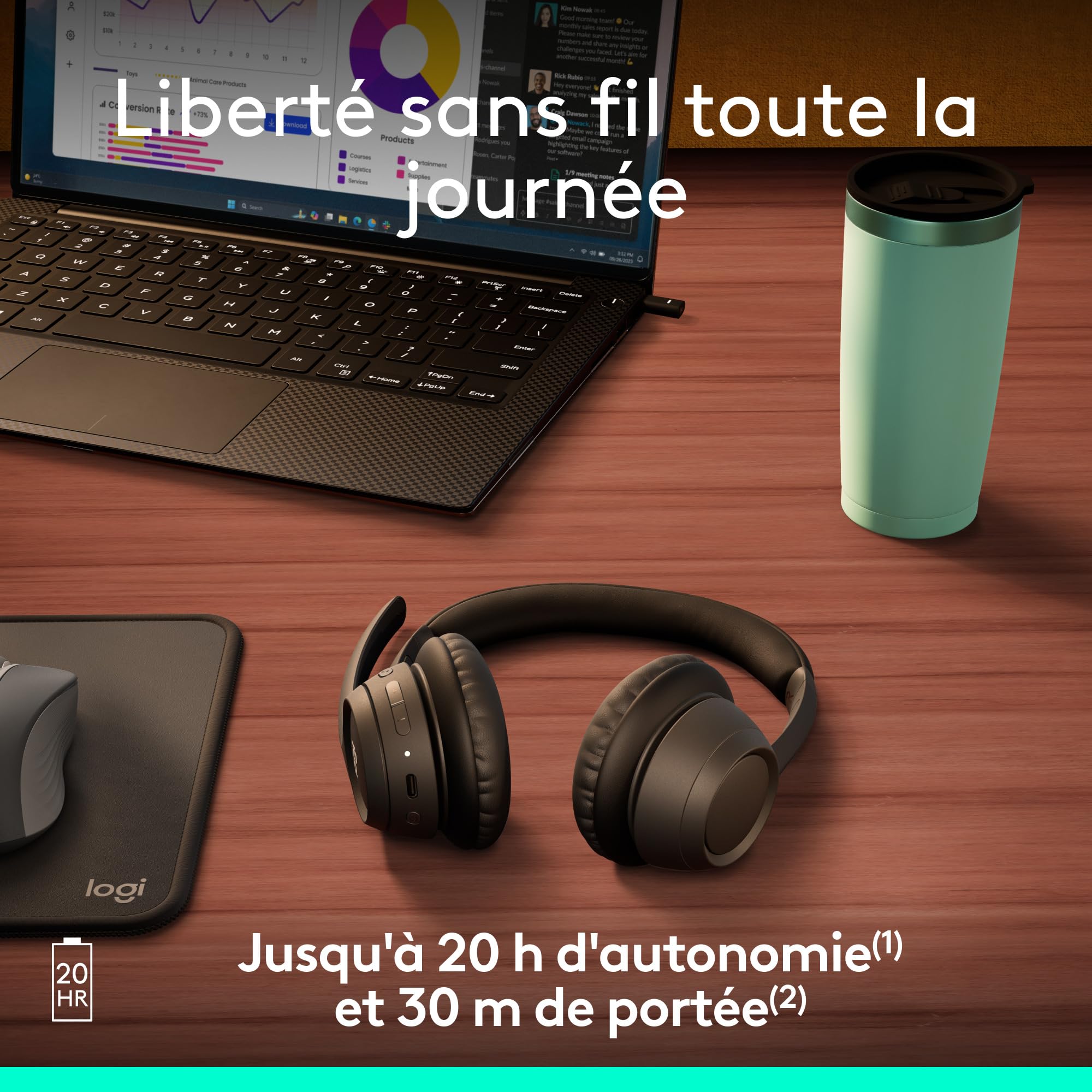 LOGITECH Headset - Zone 305 - Midnight Black - 2.4GHZ/BT - PLUGC - EMEA28-935 - BUNDLE UC