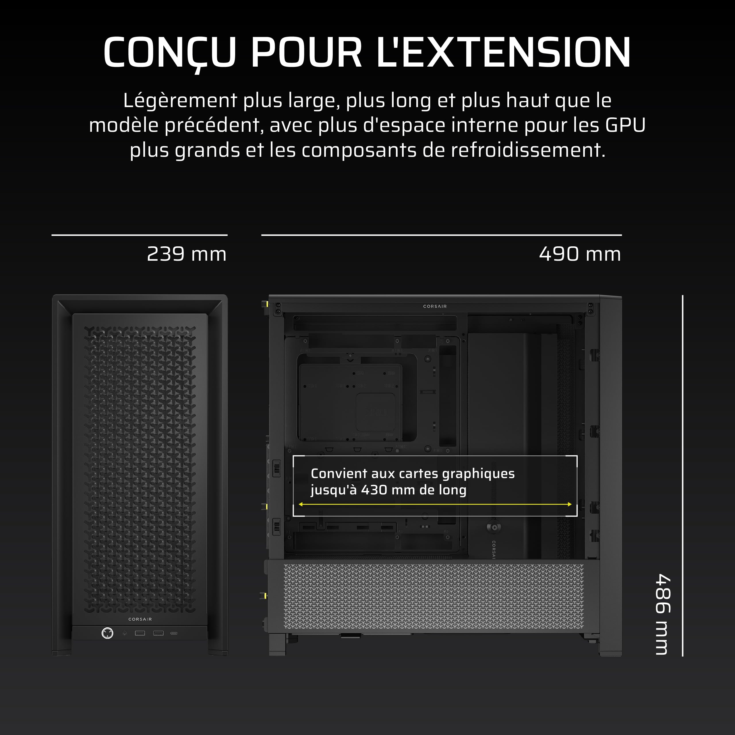 Boîtier ATX semi-tour Corsair Noir