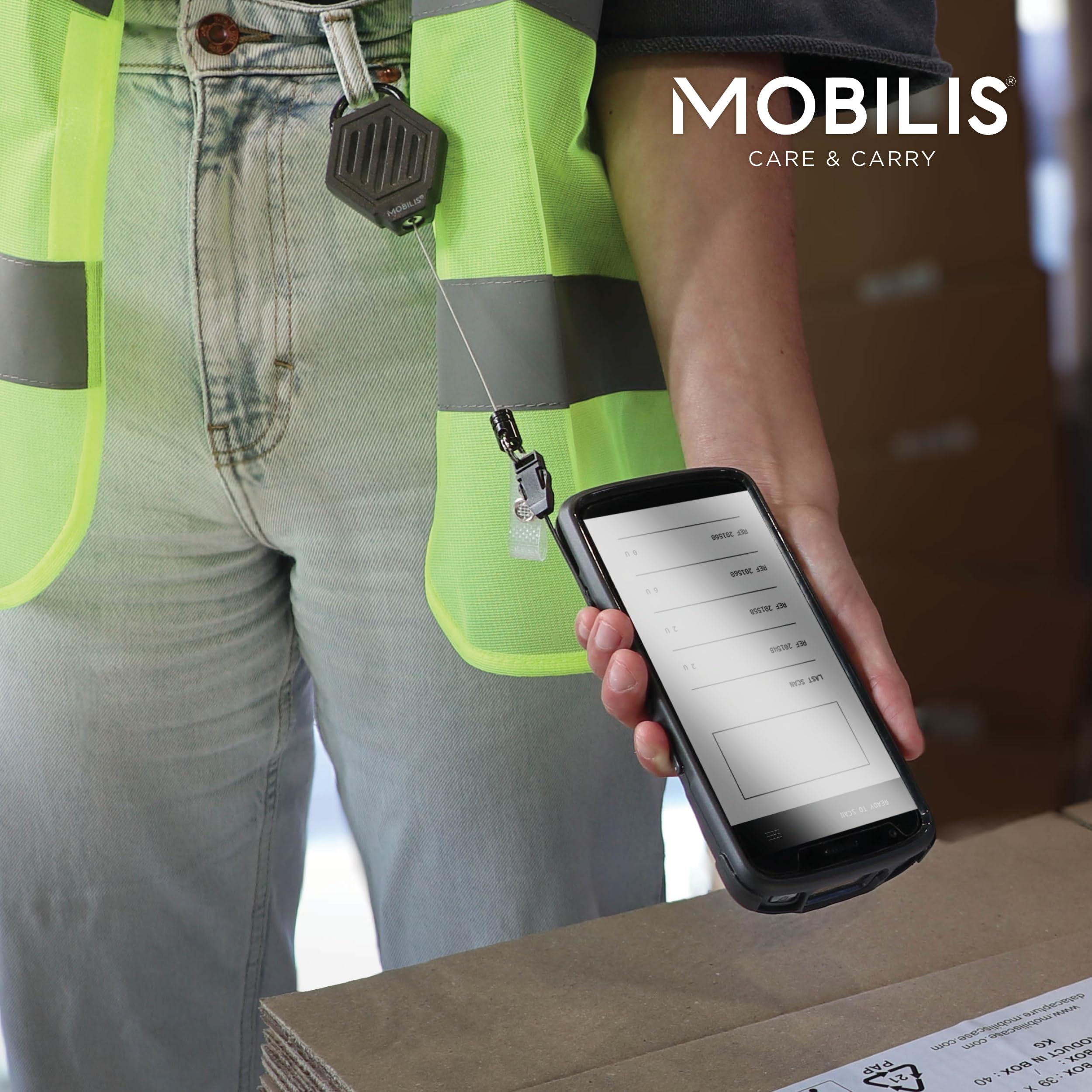 MOBILIS Dérouleur rétractable automatique pour smartphone/HHD 001392 80 cm