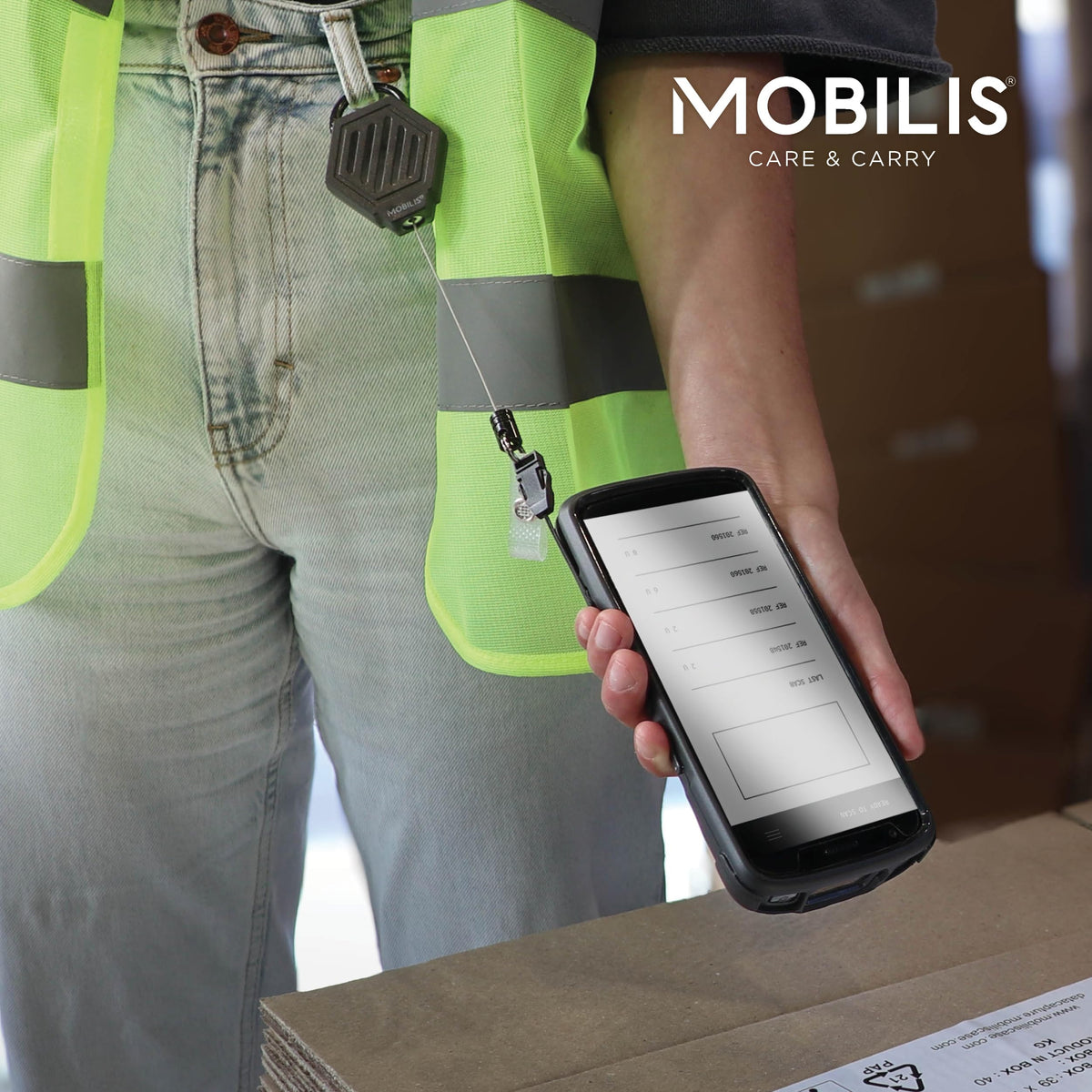 MOBILIS Dérouleur rétractable automatique pour smartphone/HHD 001392 80 cm