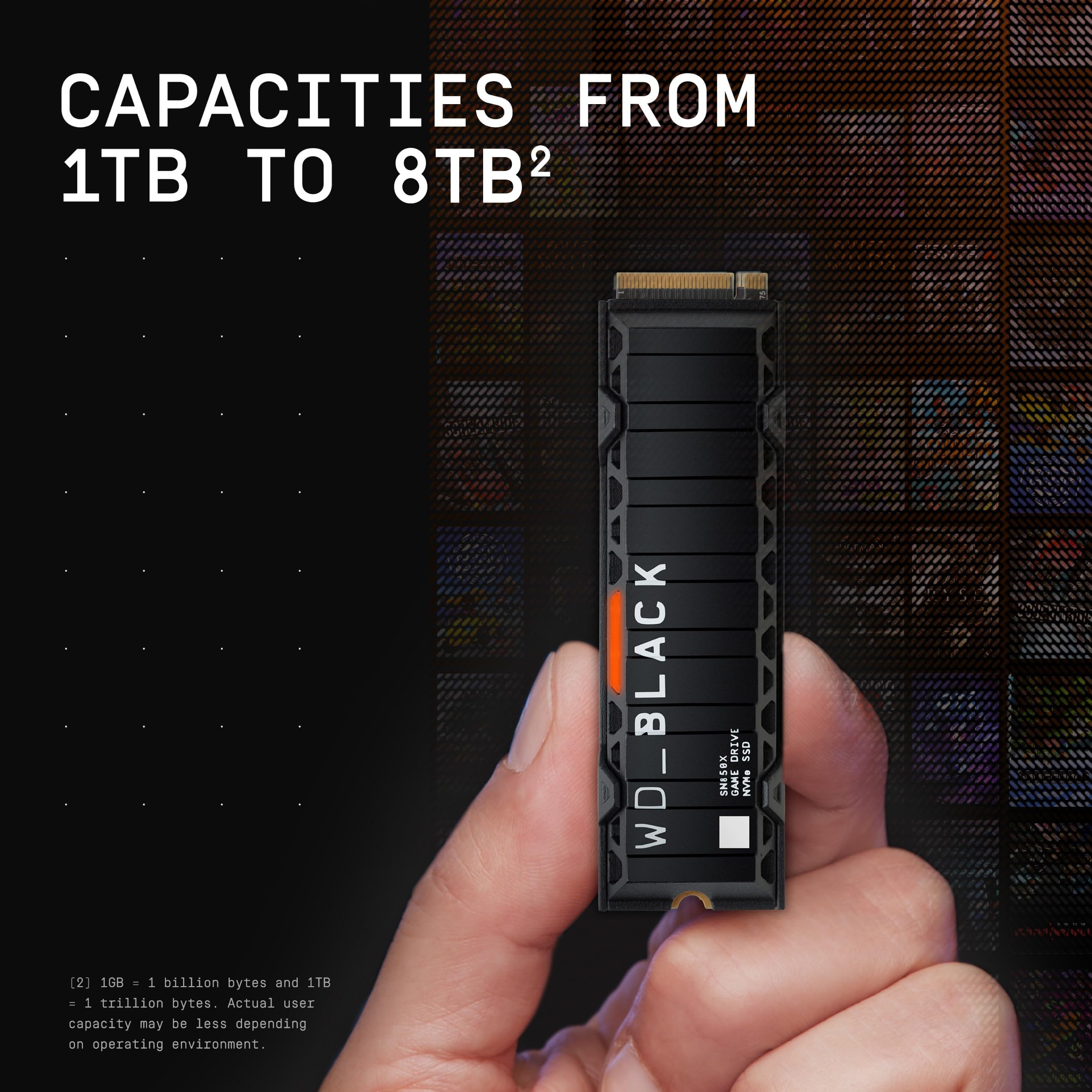 WD Black 2To SN850X NVMe SSD Supremely Fast PCIe Gen4 x4 M.2 with heatsink internal single-packed POWERED BY SANDISK