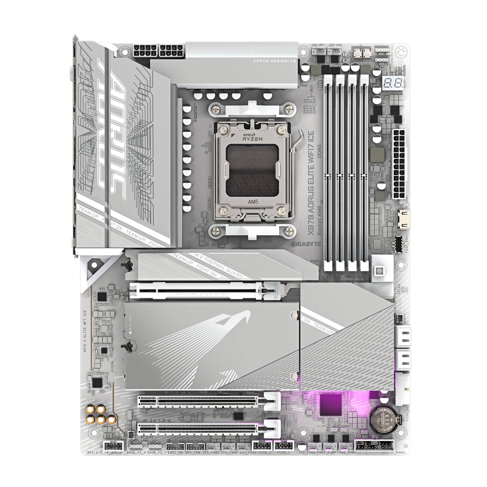 GIGABYTE X870 AORUS ELITE WIFI7 ICE AMD X870 Emplacement AM5 ATX