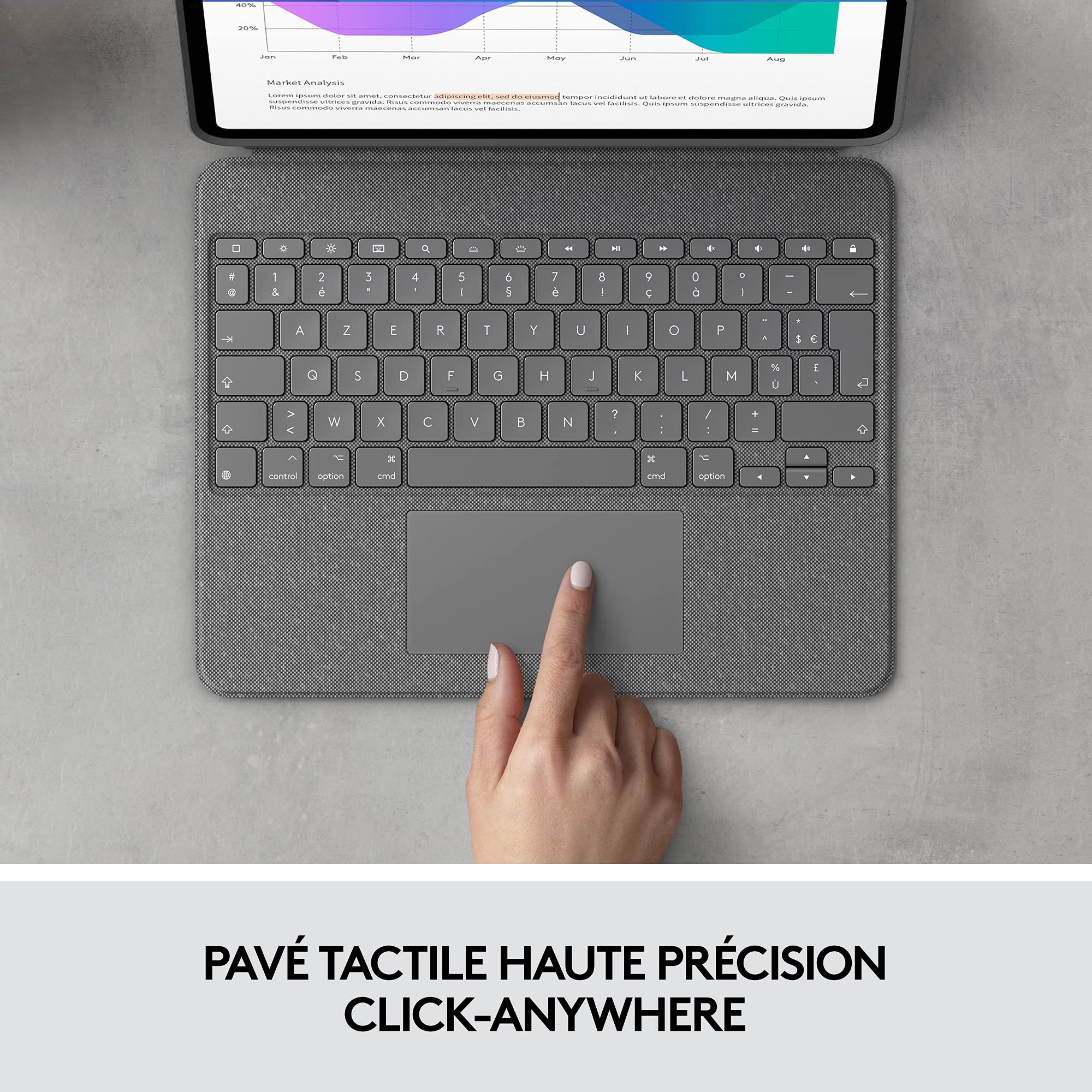 LOGITECH Combo Touch for Ipad Pro 12.9'' 5eme generation - GREY - FR