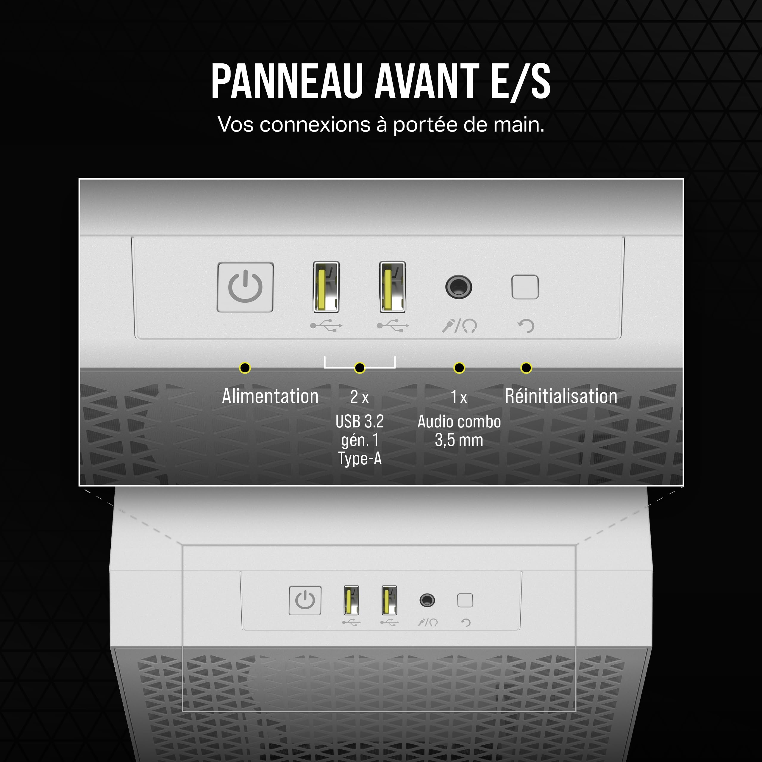 Boîtier ATX semi-tour Corsair CC-9011252-WW Blanc