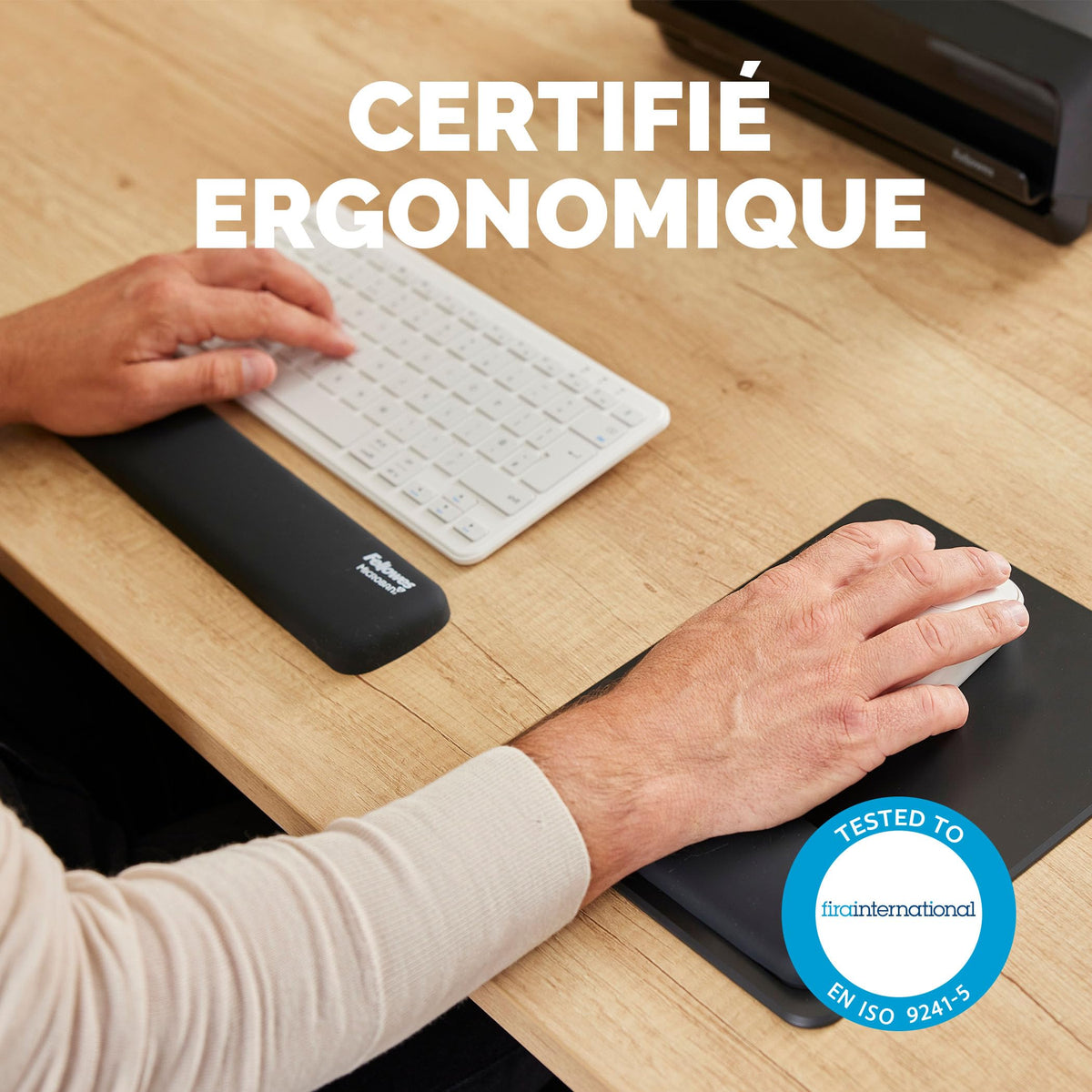FELLOWES Repose-poignets clavier compact Breyta Noir