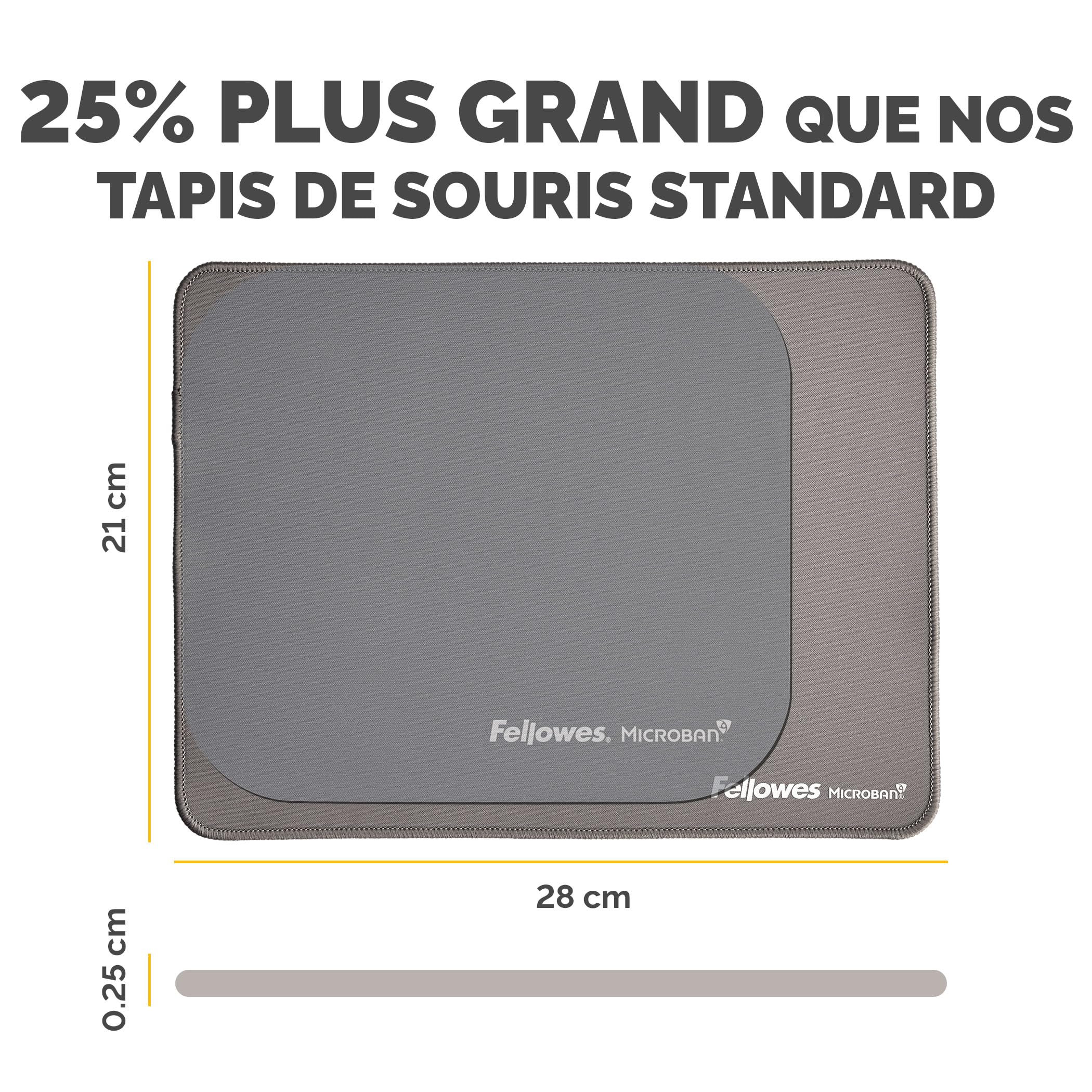 FELLOWES TAPIS DE SOURIS XL GRIS BREYTA