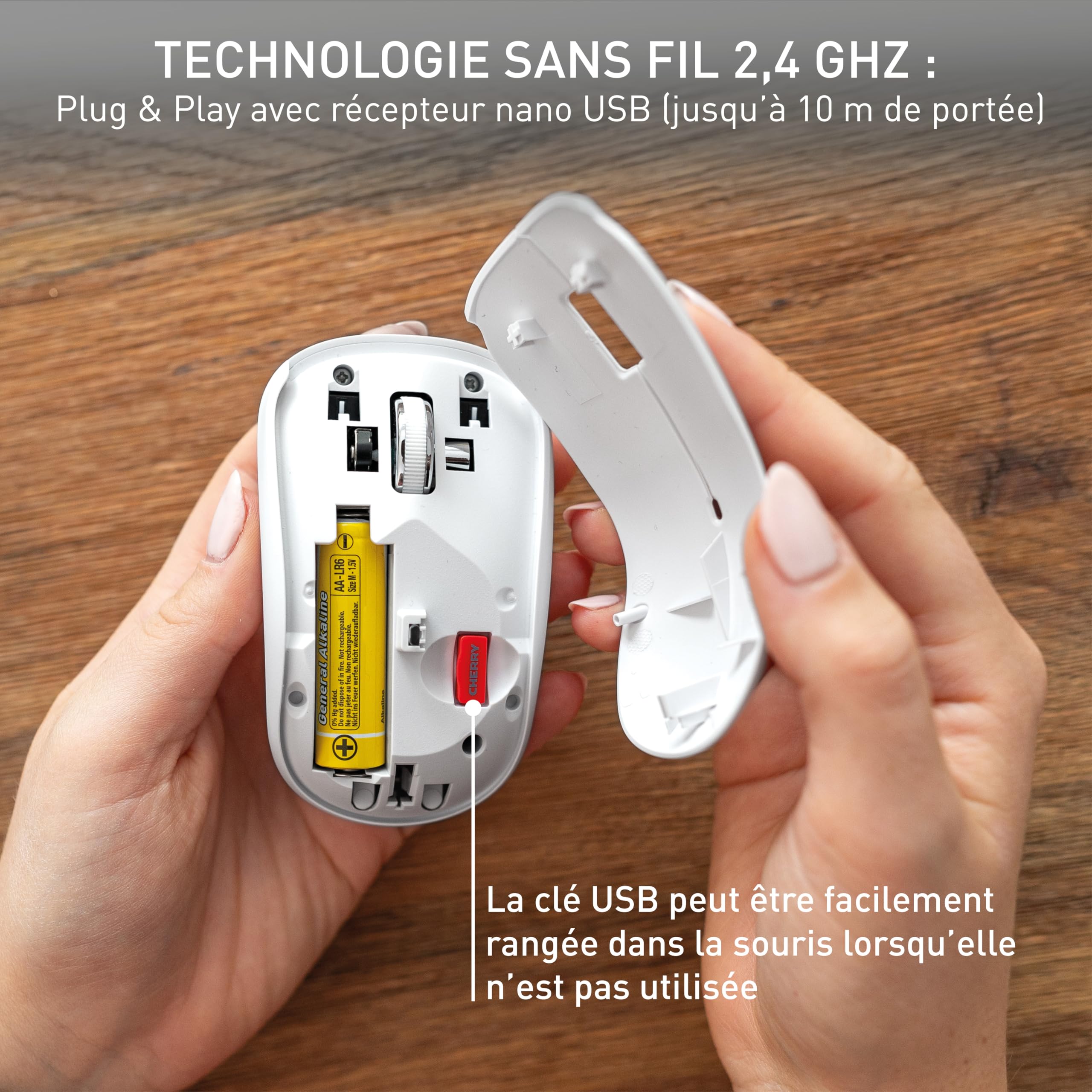 CHERRY Souris MW 2200 sans fil blanche